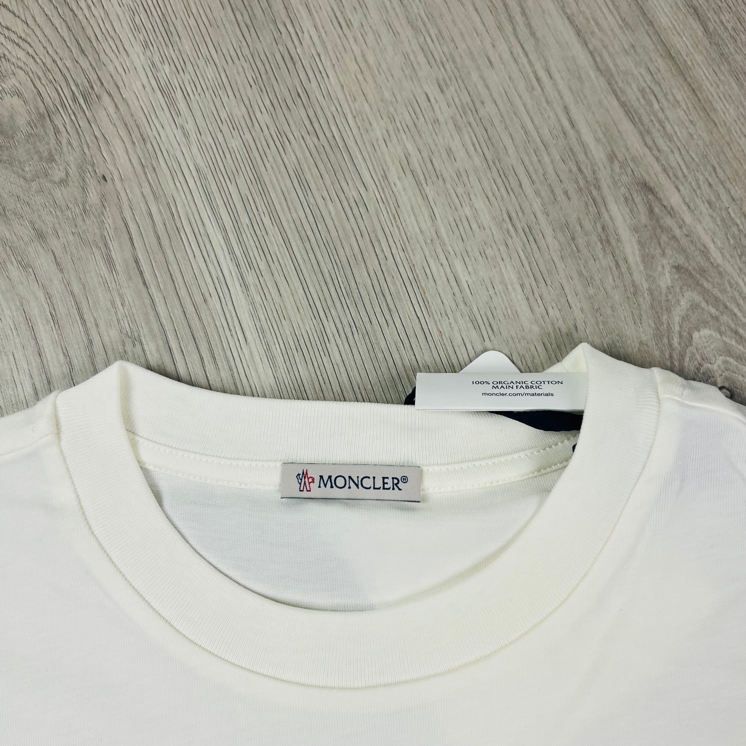 Moncler Logo T-shirt in White. On sale at Open Attire.