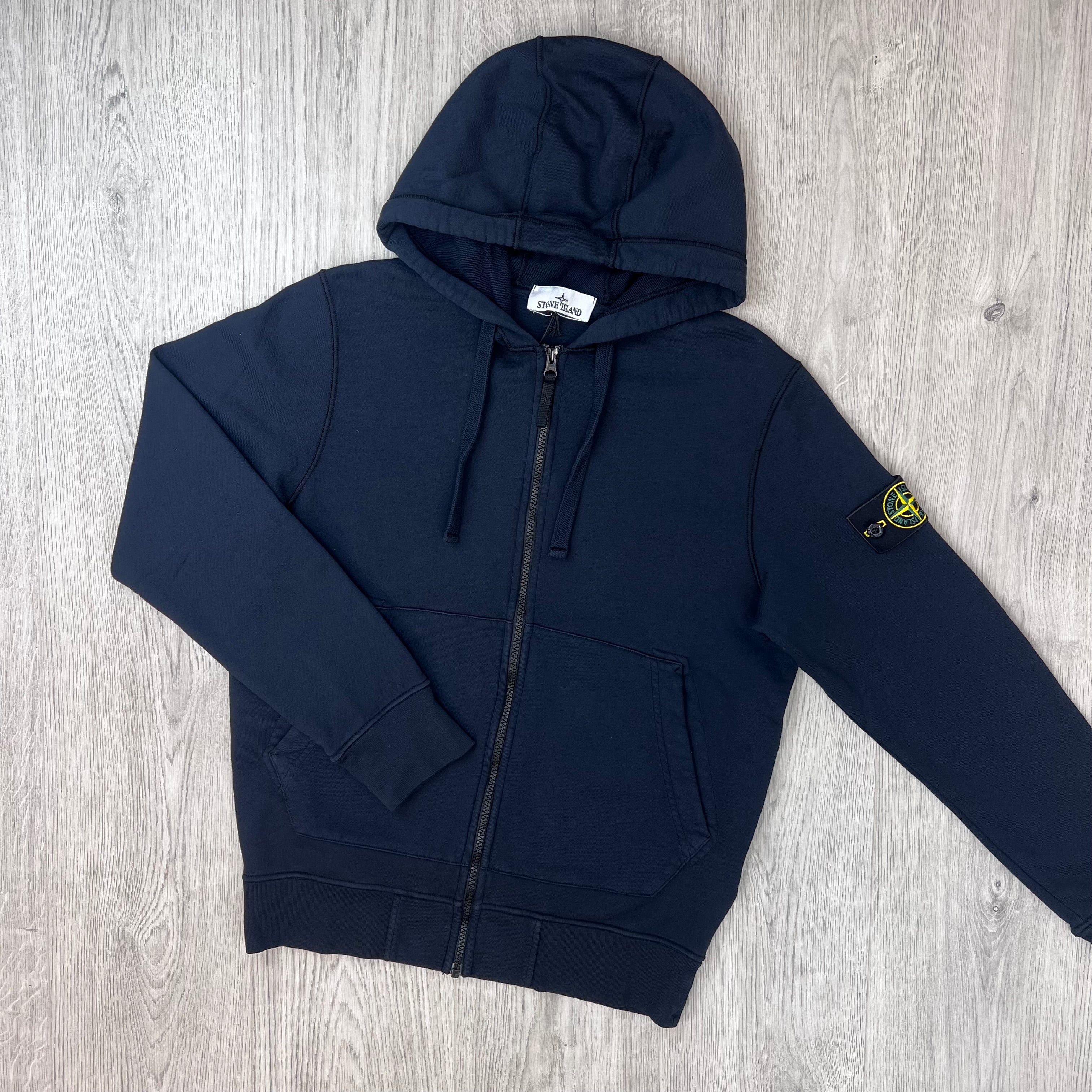 Stone Island Zip Hoodie - Navy