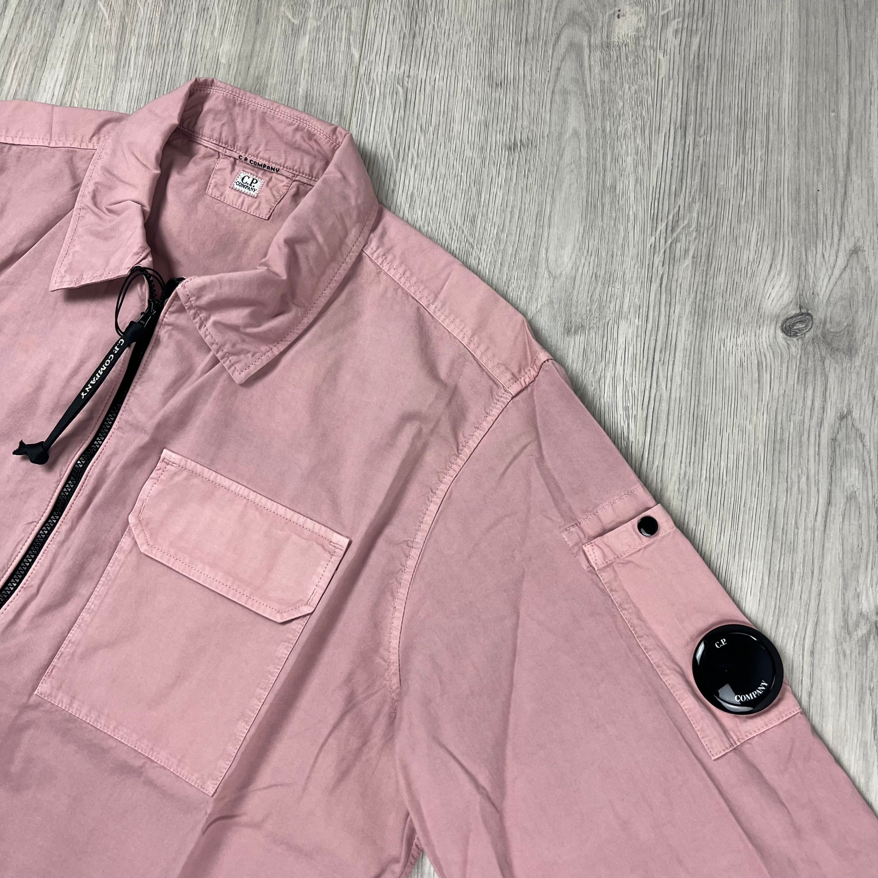 CP Company Zip Overshirt - Misty Rose