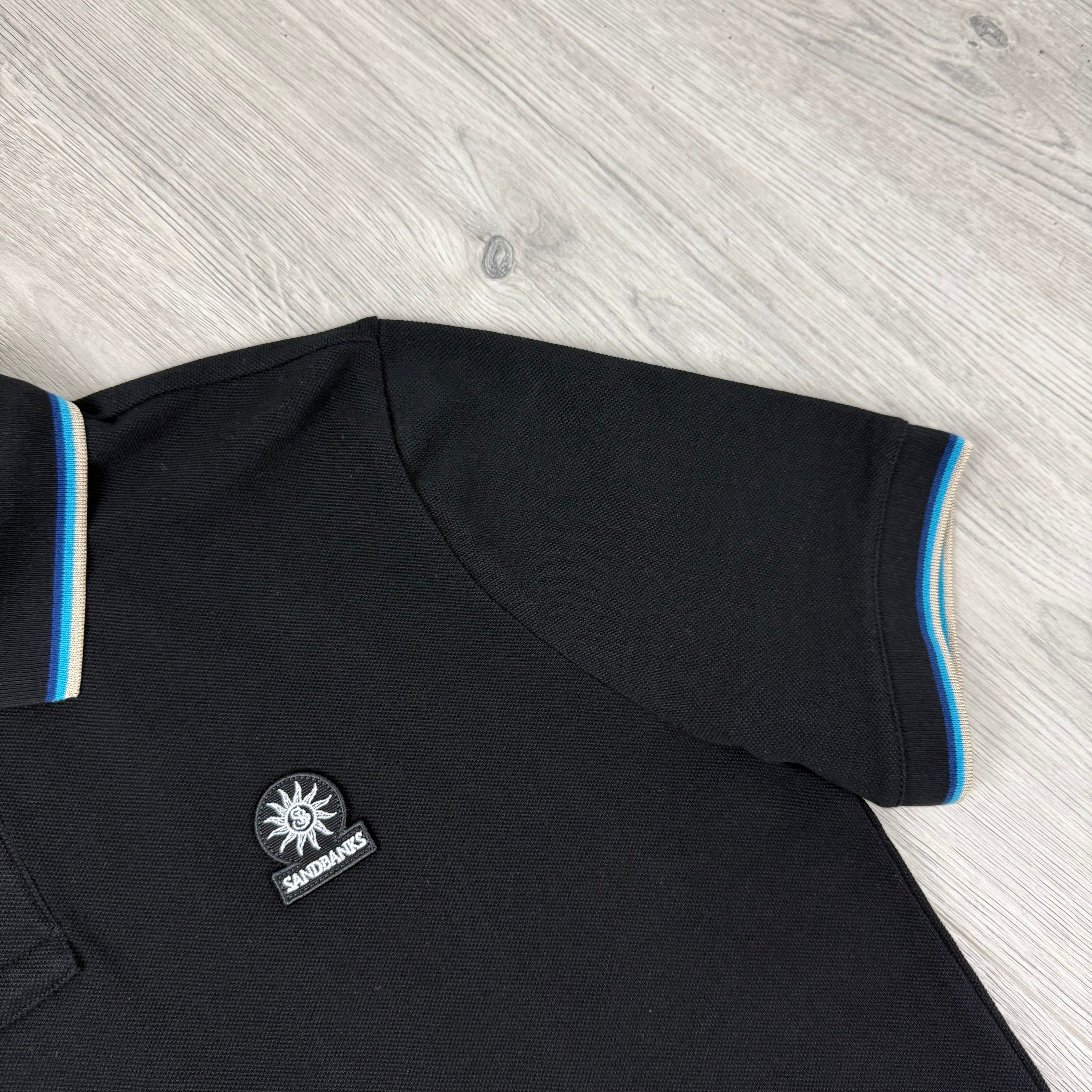 Sandbanks Badge Logo Polo Shirt - Black