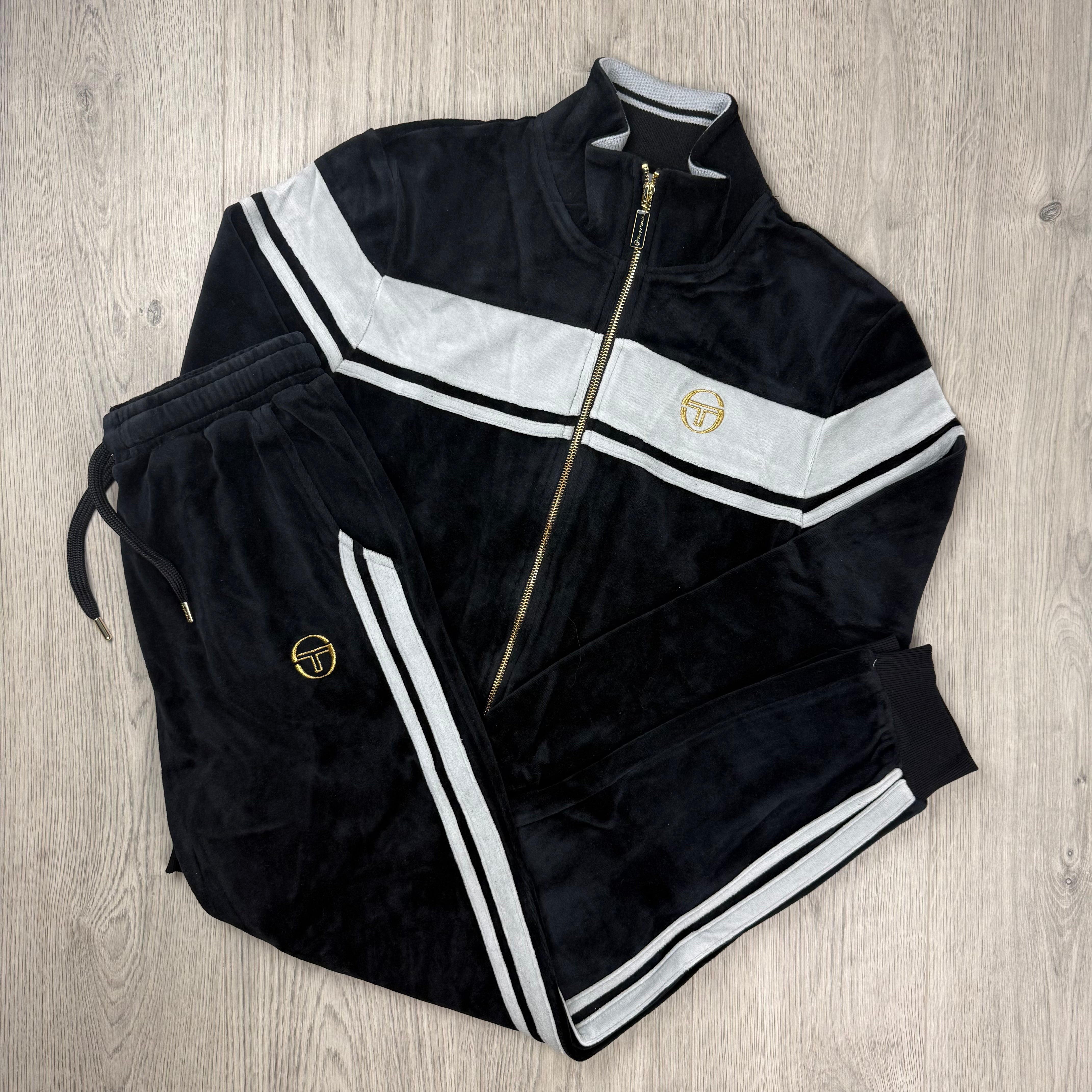 Sergio Tacchini 'New Damarindo' Velour Tracksuit -  Black