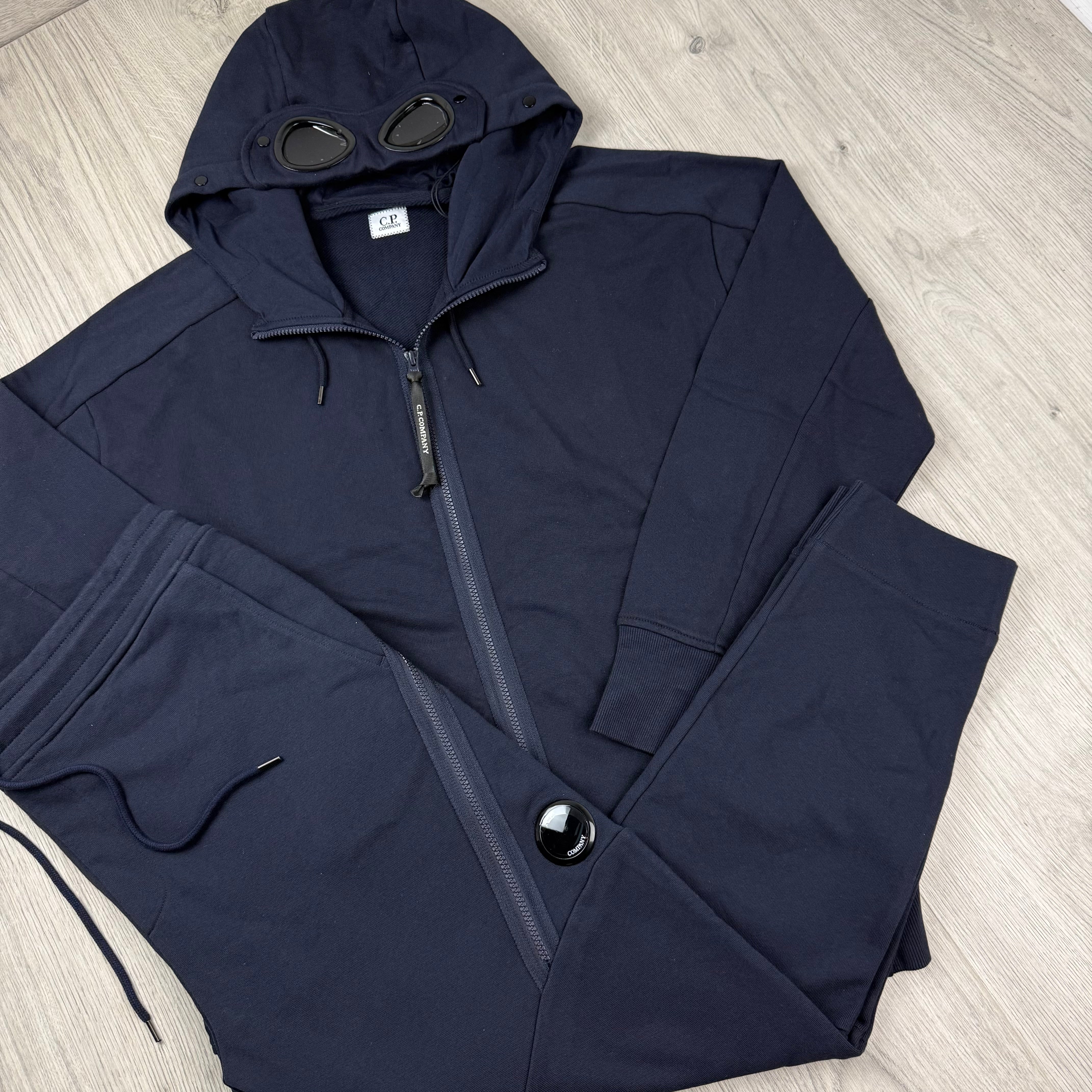 CP Company Raised Fleece Tracksuit - Navy