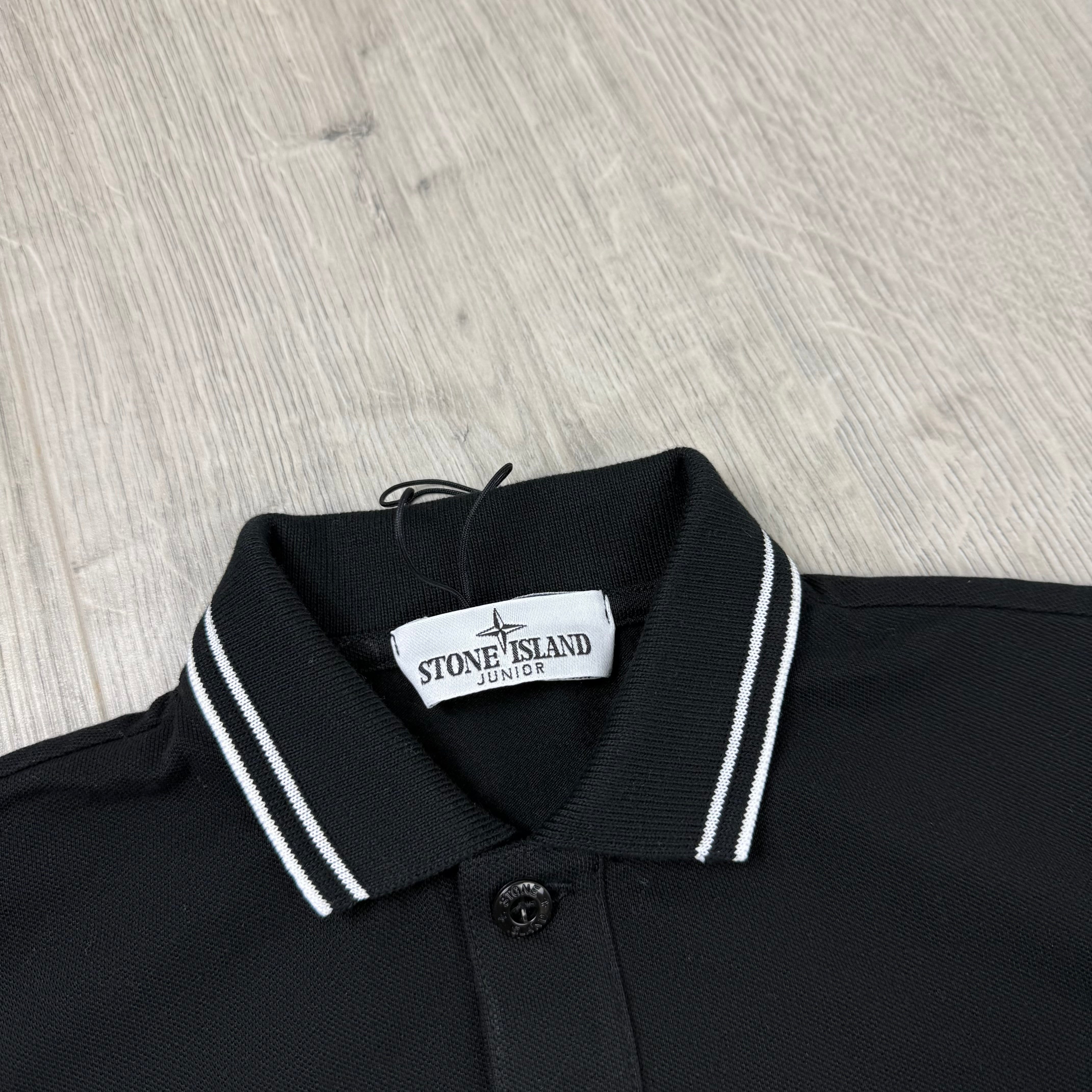 Stone Island Junior Patch Polo Shirt - Black