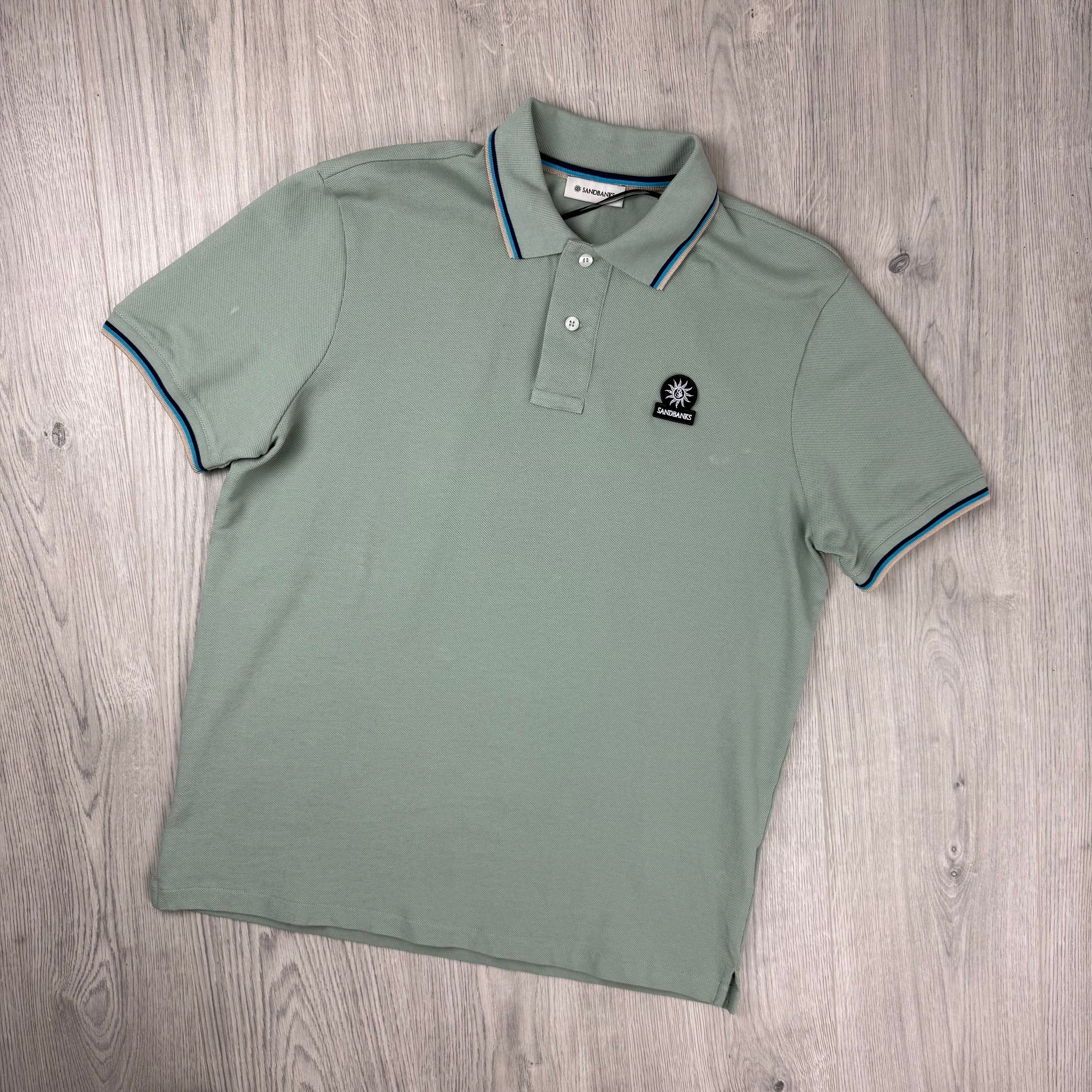 Sandbanks Badge Logo Polo Shirt - Sage