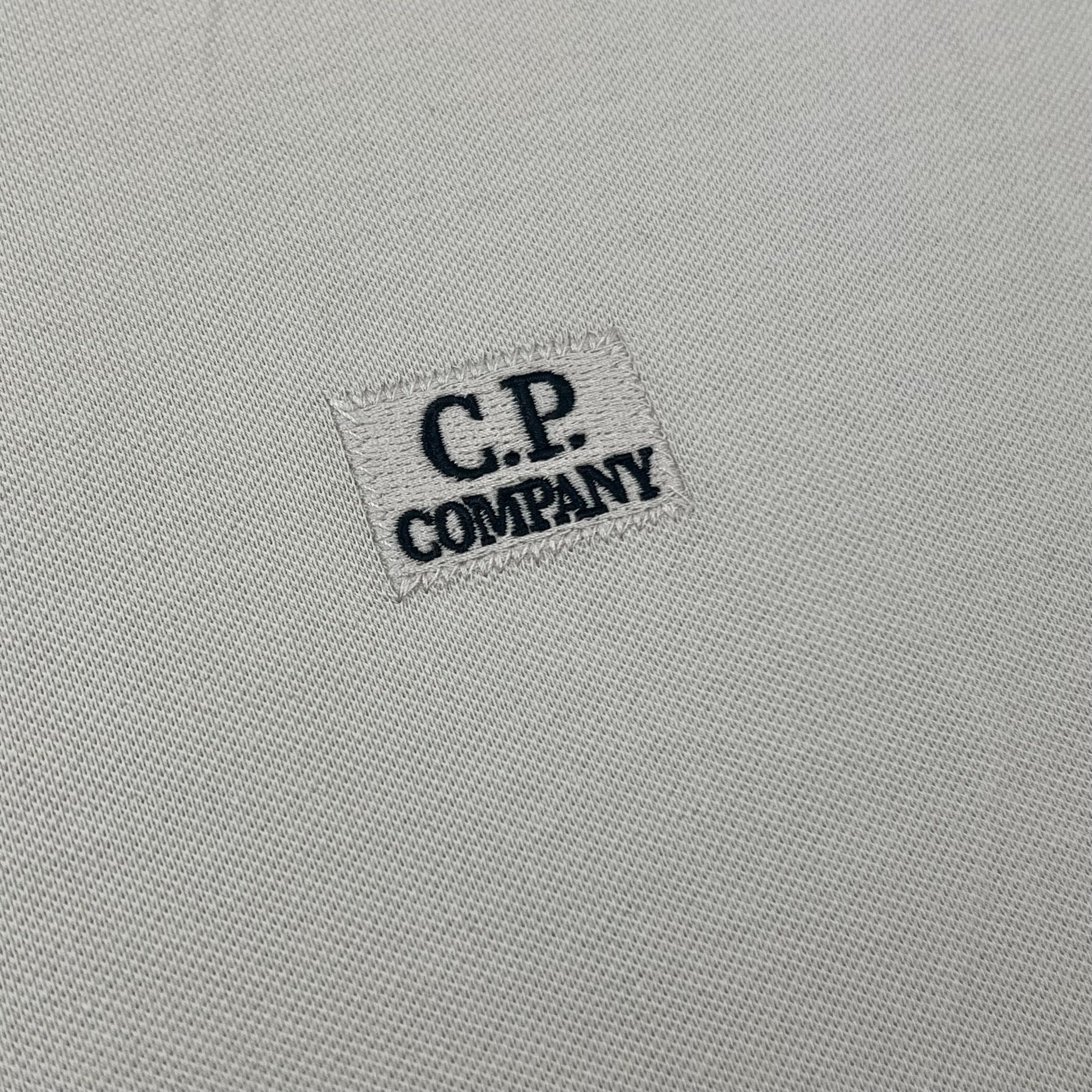 CP Company Piquet Polo Shirt - Silver Birch