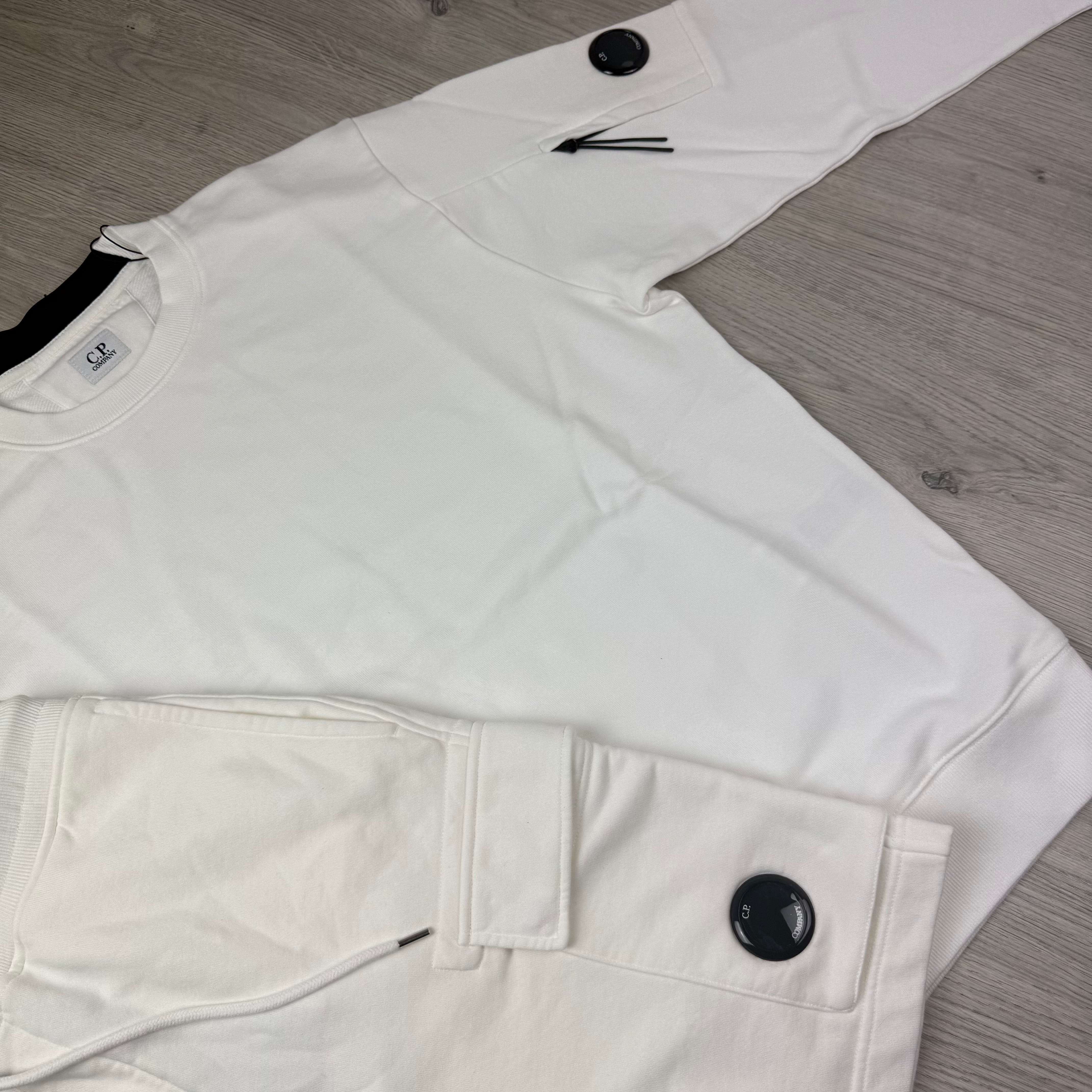 CP Company Raised Fleece Tracksuit - White