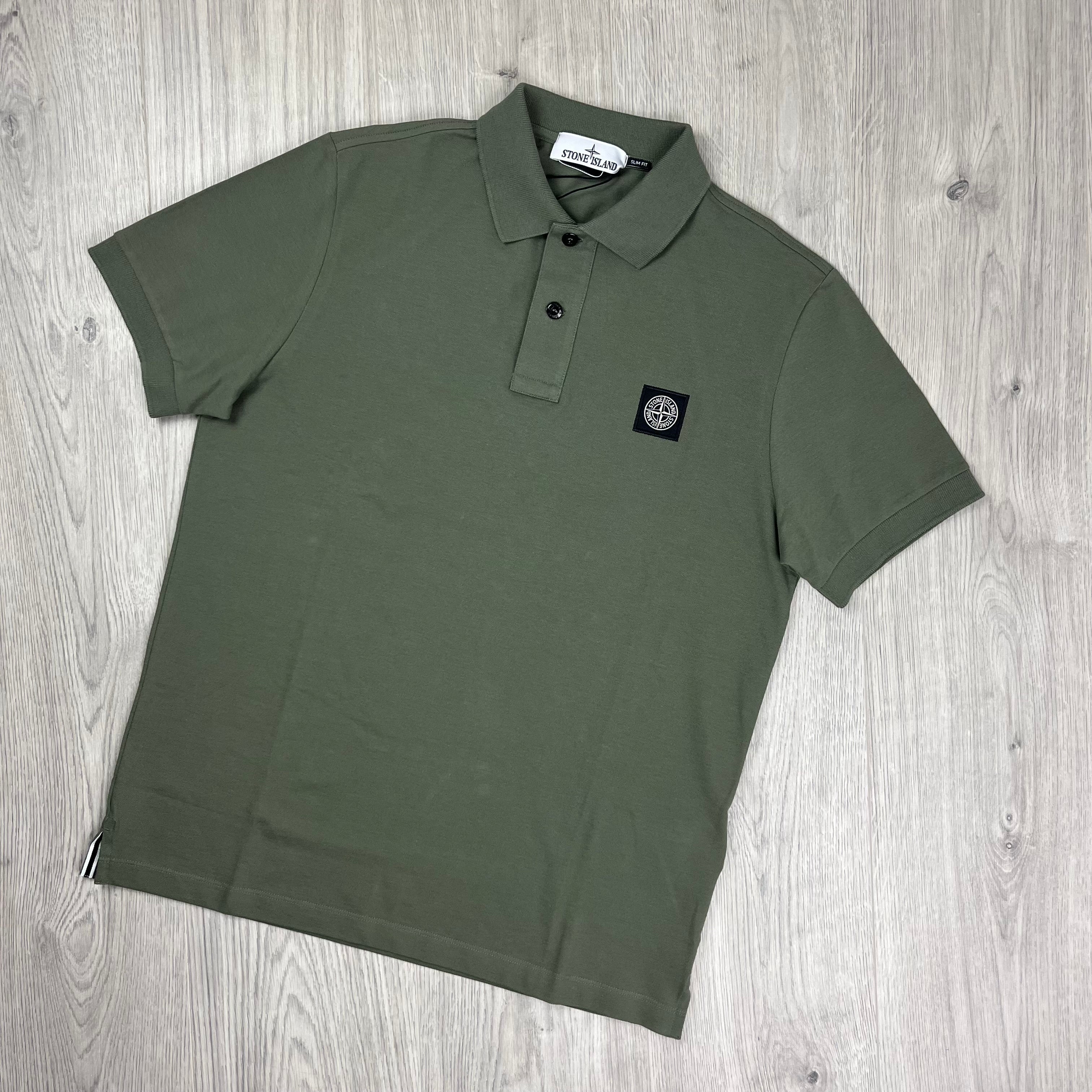 Stone Island Patch Polo Shirt - Musk