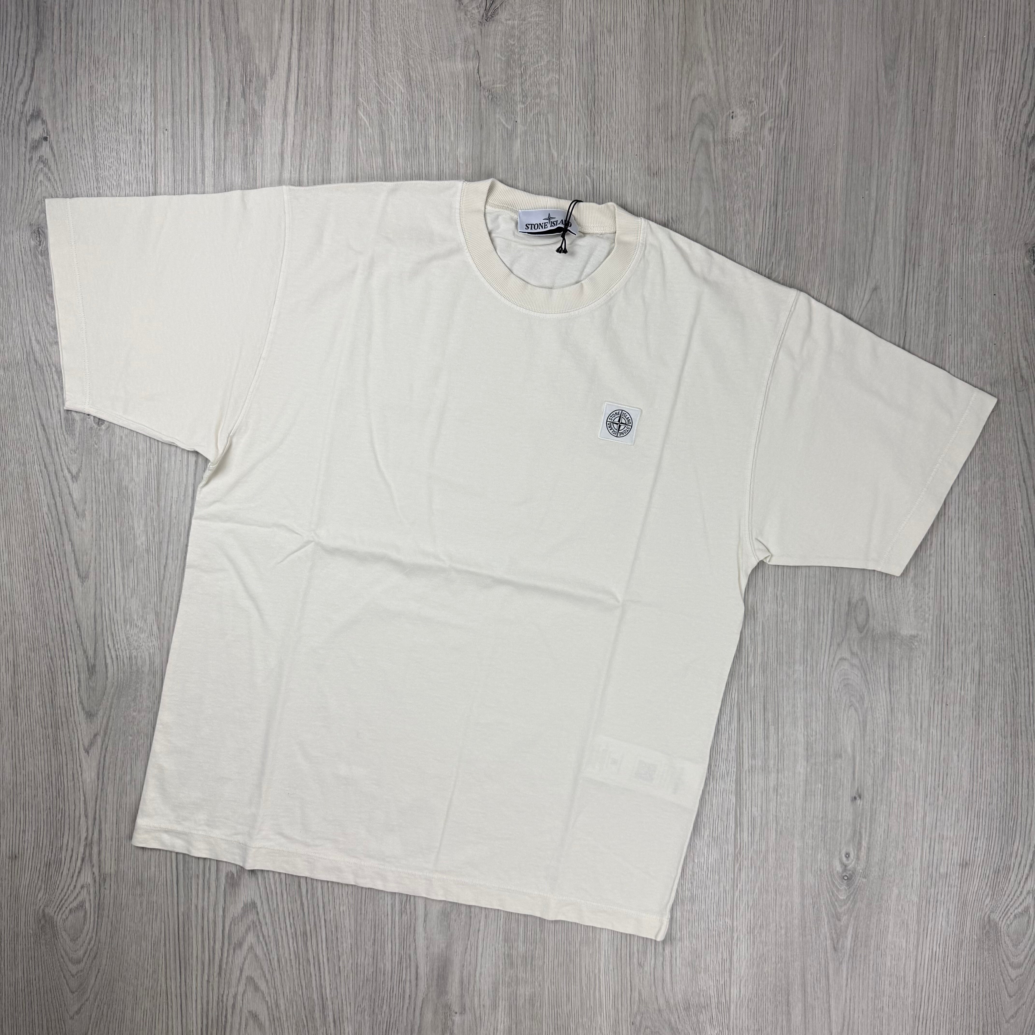Stone Island Combed Organic Patch T-Shirt - Ivory