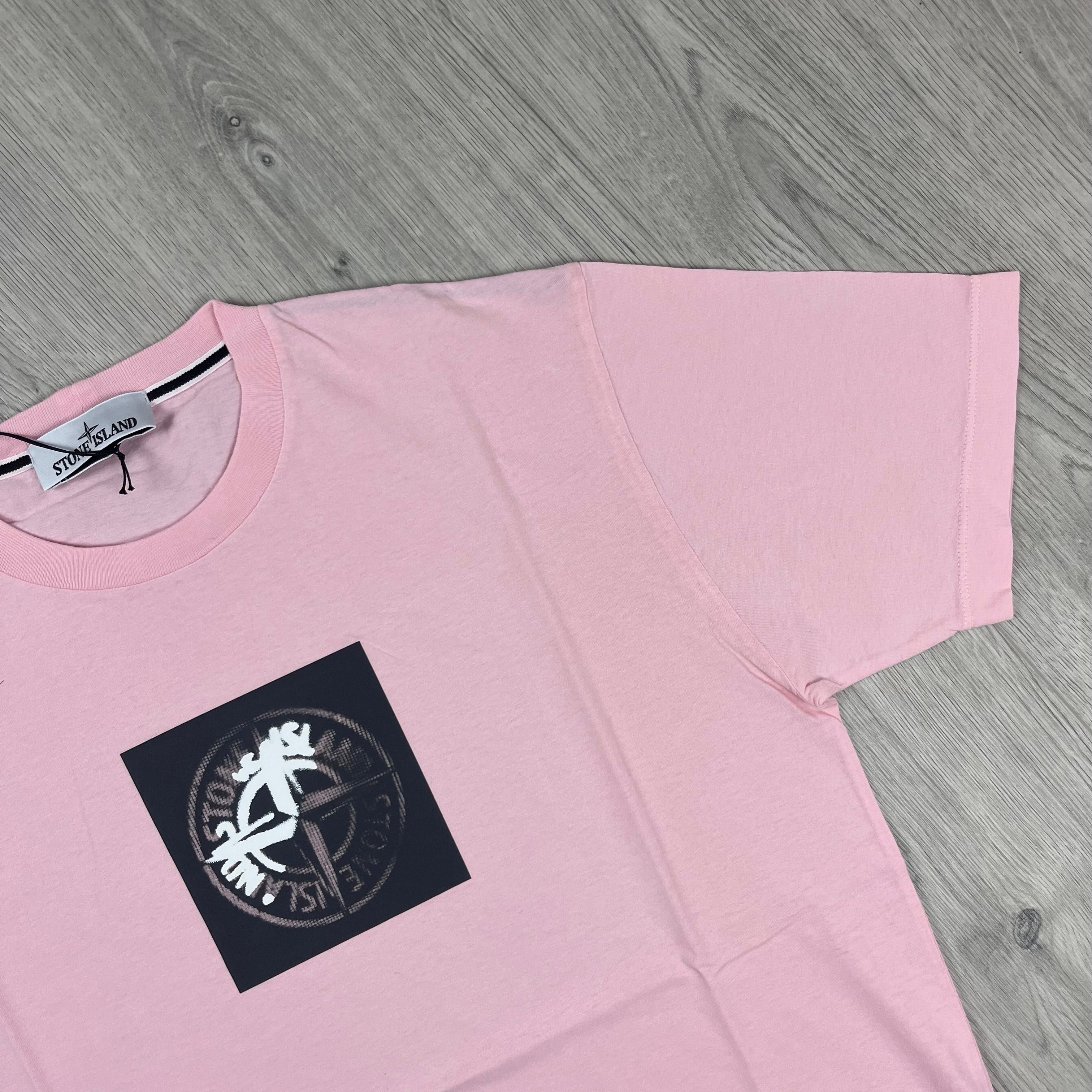 Stone Island Printed T-Shirt - Pink