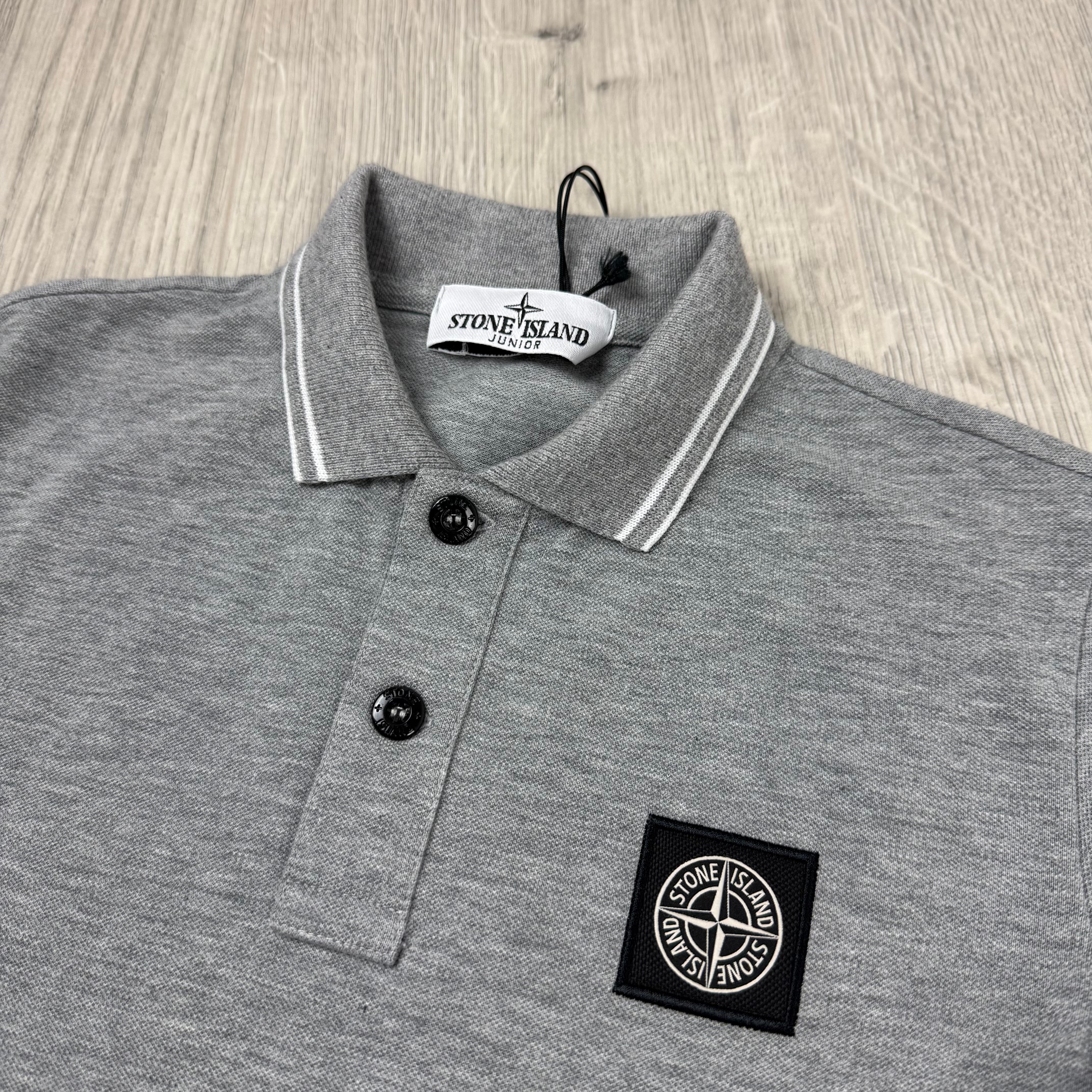 Stone Island Junior Patch Polo Shirt - Grey