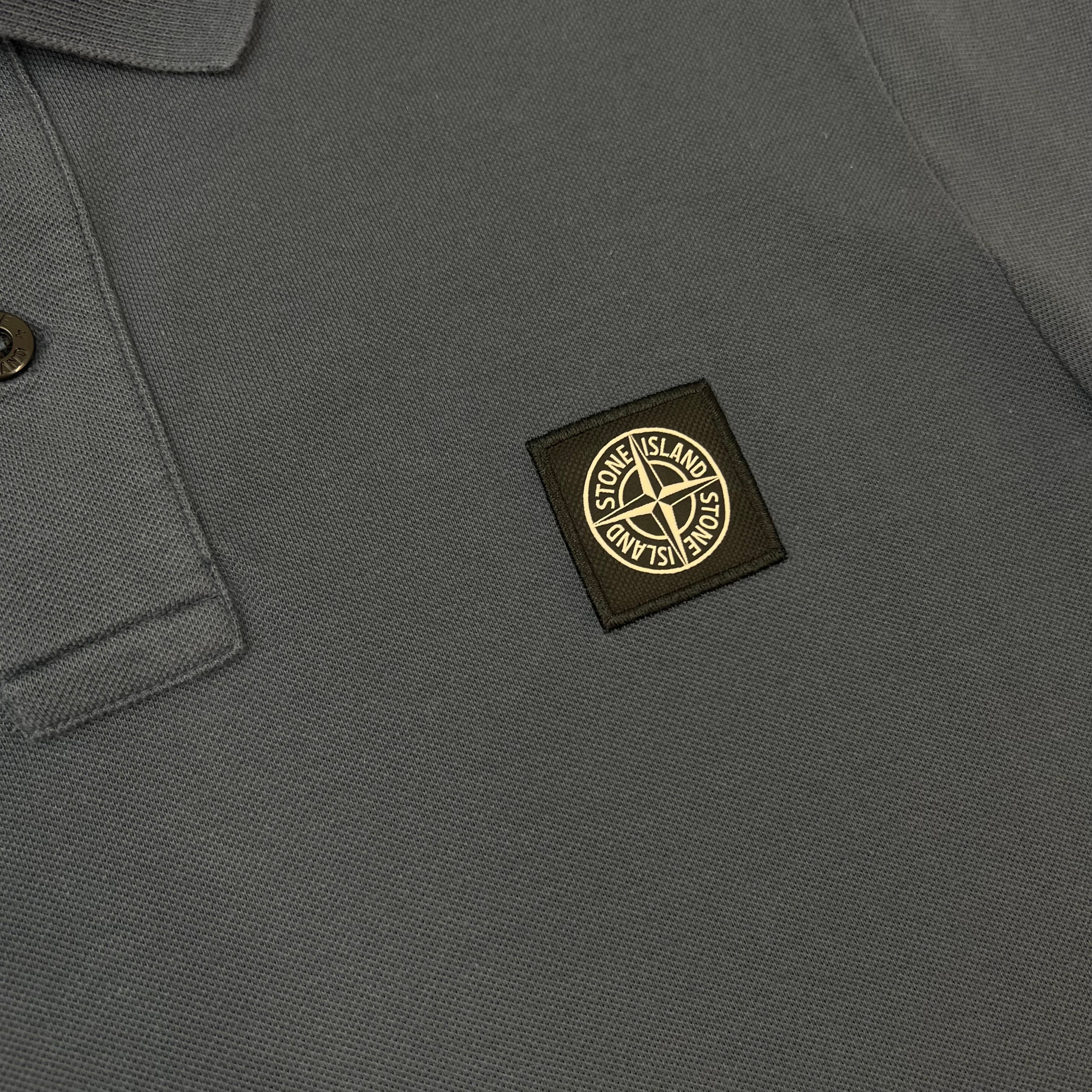 Stone Island Patch Polo Shirt - Slate Blue