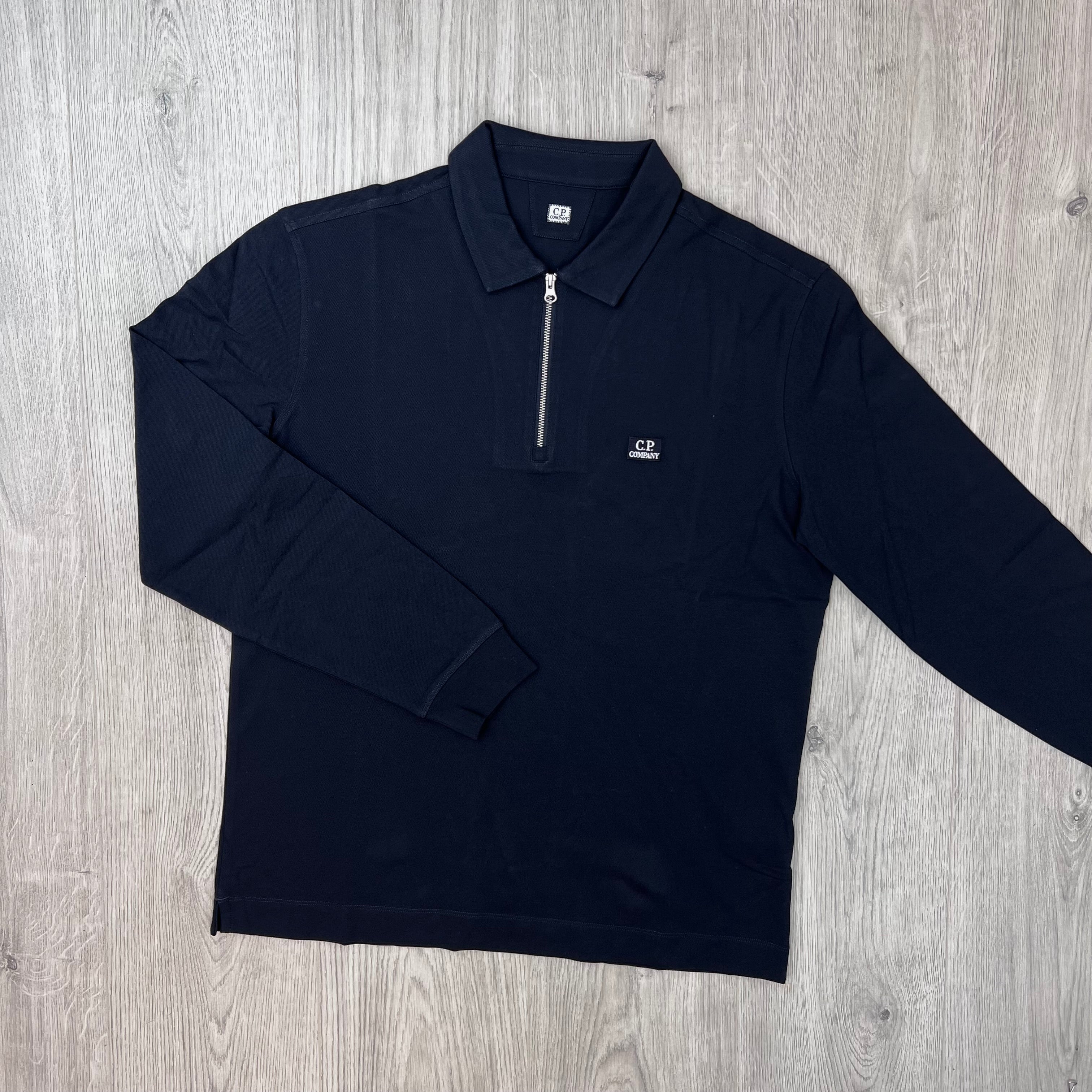 CP Company Zip Polo Shirt - Navy