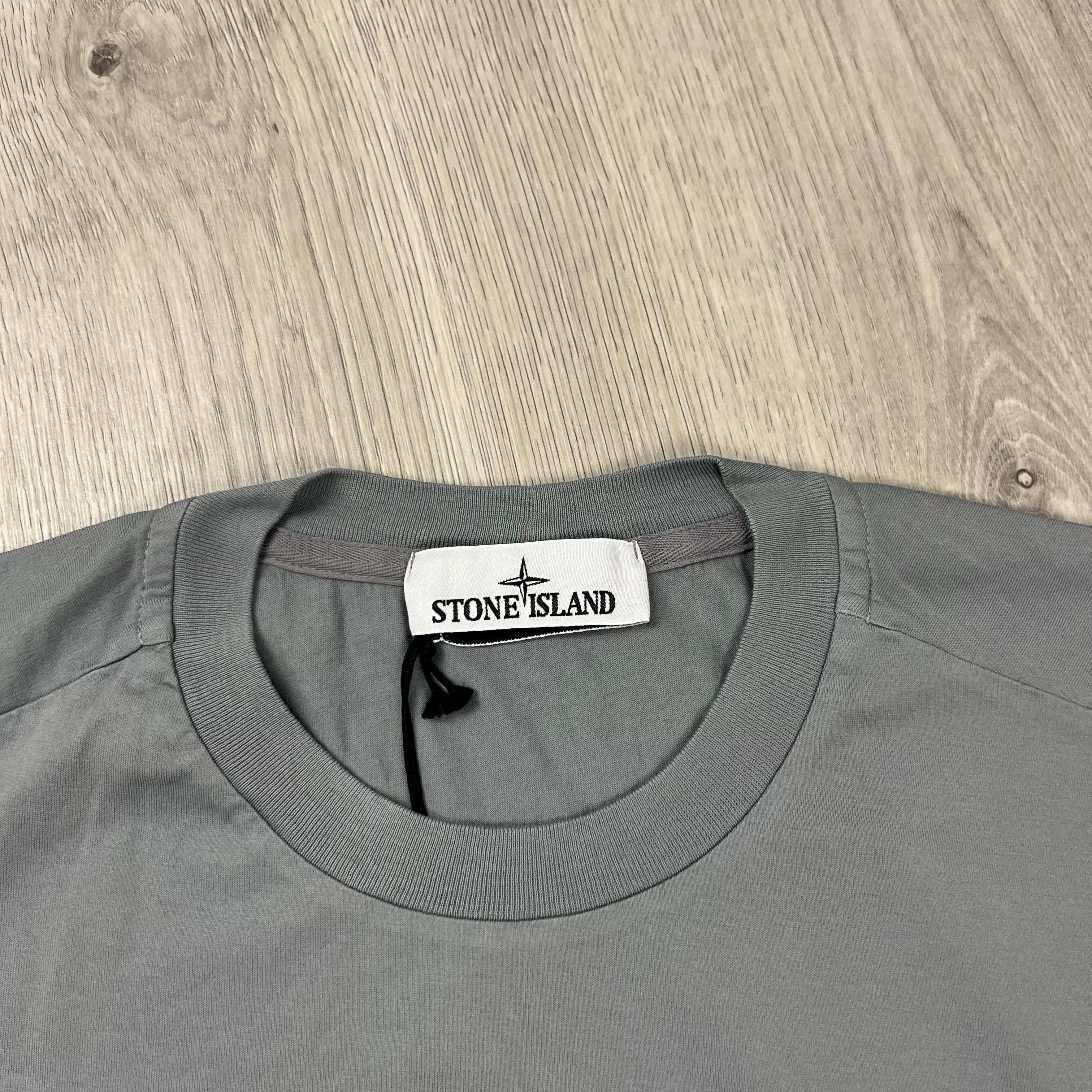 Stone Island Patch T-shirt in Green Grey. On sale at Open Attire.