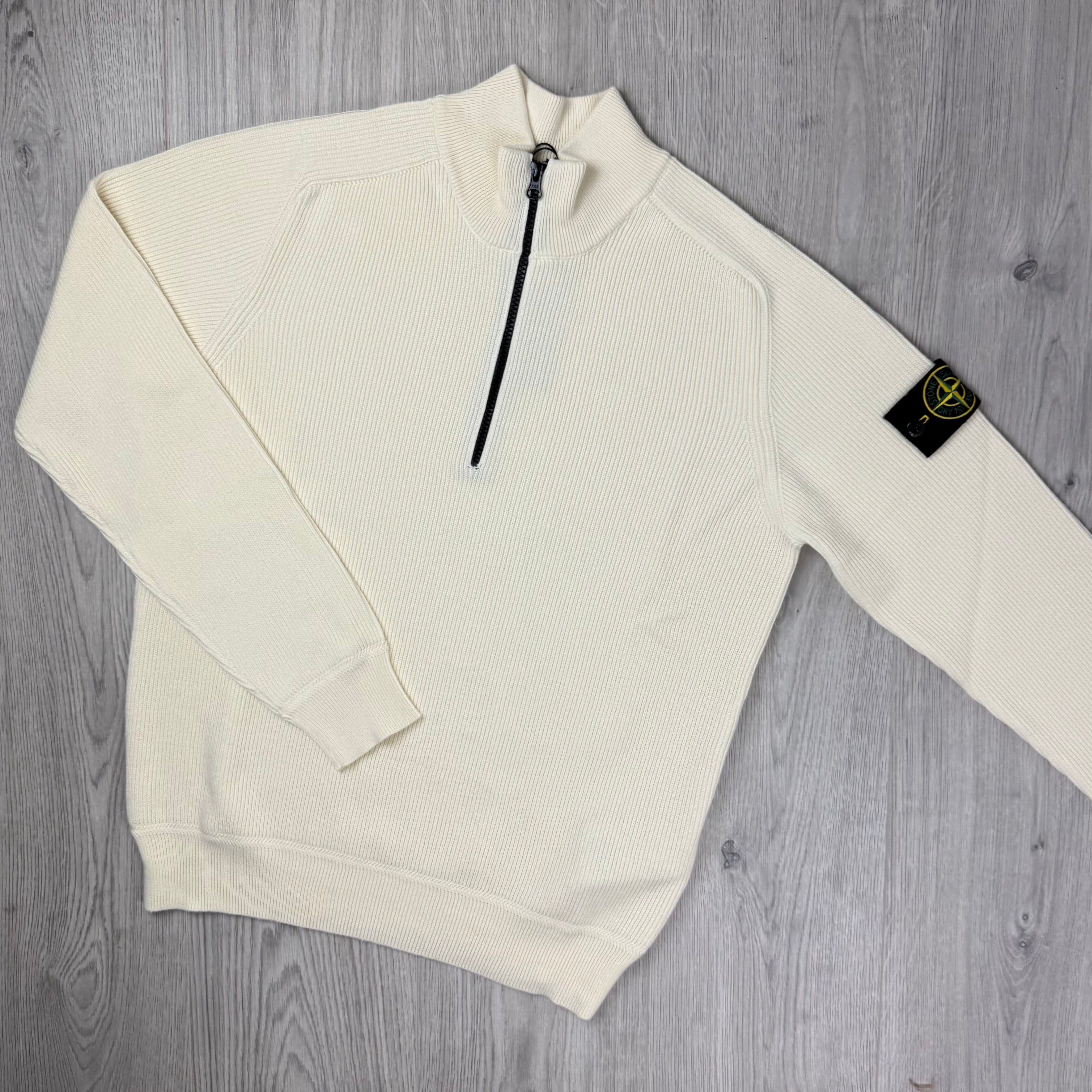 Stone Island Knit Half Zip Fleece - Ivory