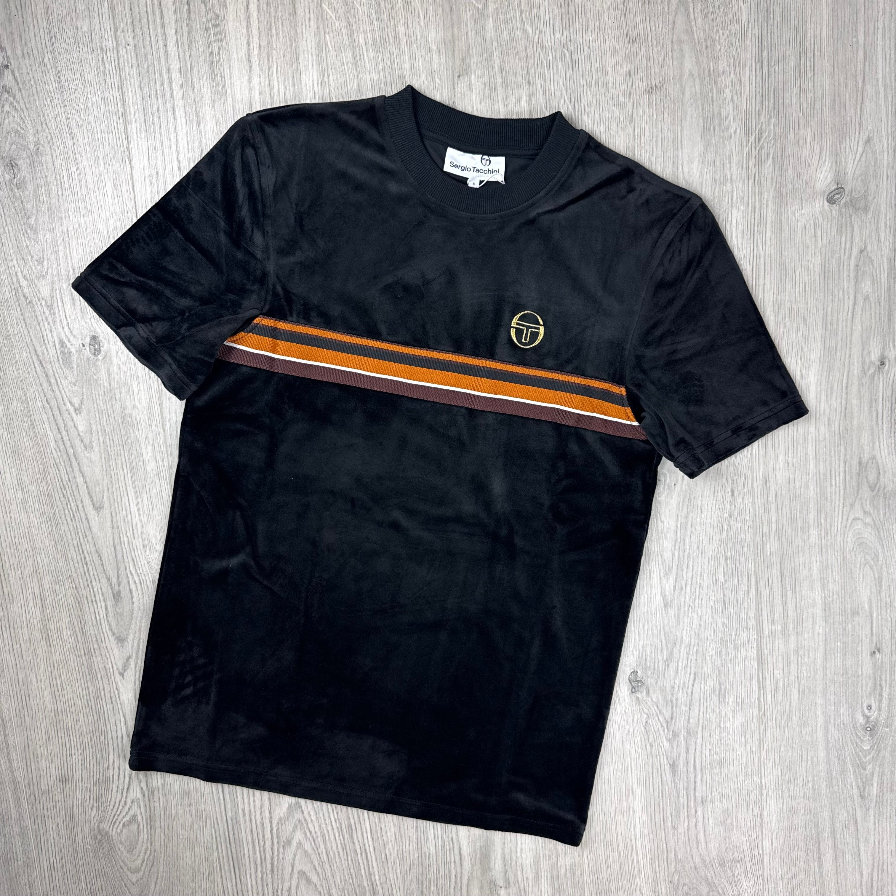 Sergio Tacchini 'Ayme' Velour T-Shirt - Black