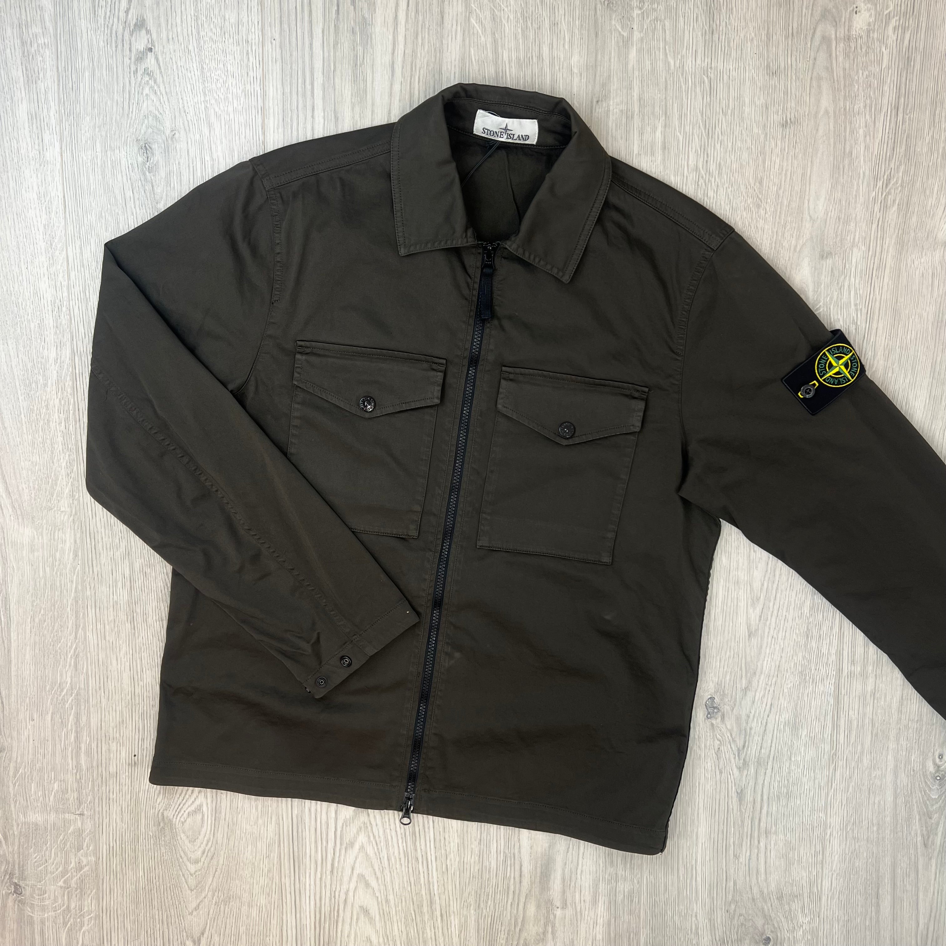 Stone Island Zip Overshirt - Coal Grey