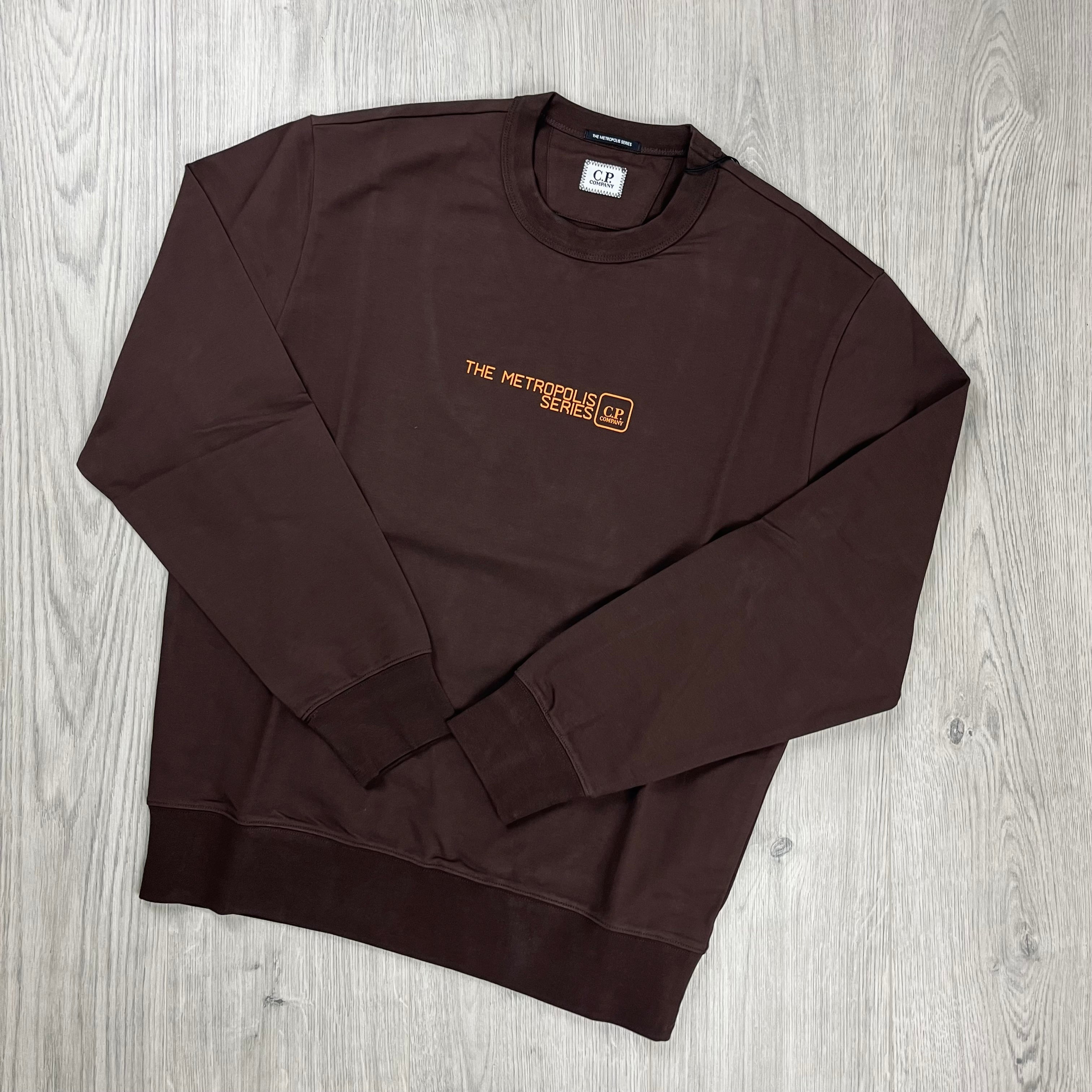 CP Company Metropolis Sweatshirt in Rum Raisin. On sale at Open Attire.