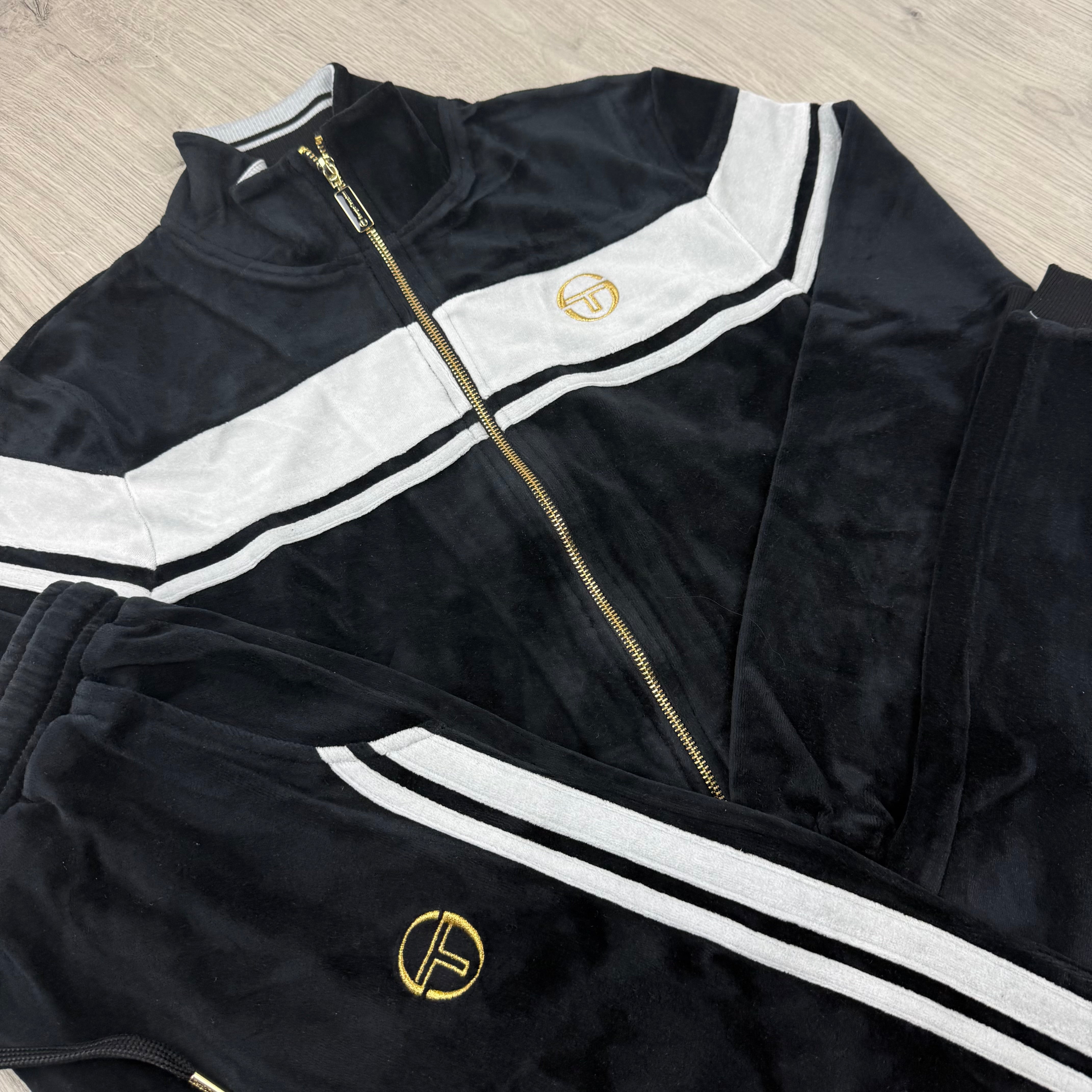 Sergio Tacchini 'New Damarindo' Velour Tracksuit -  Black