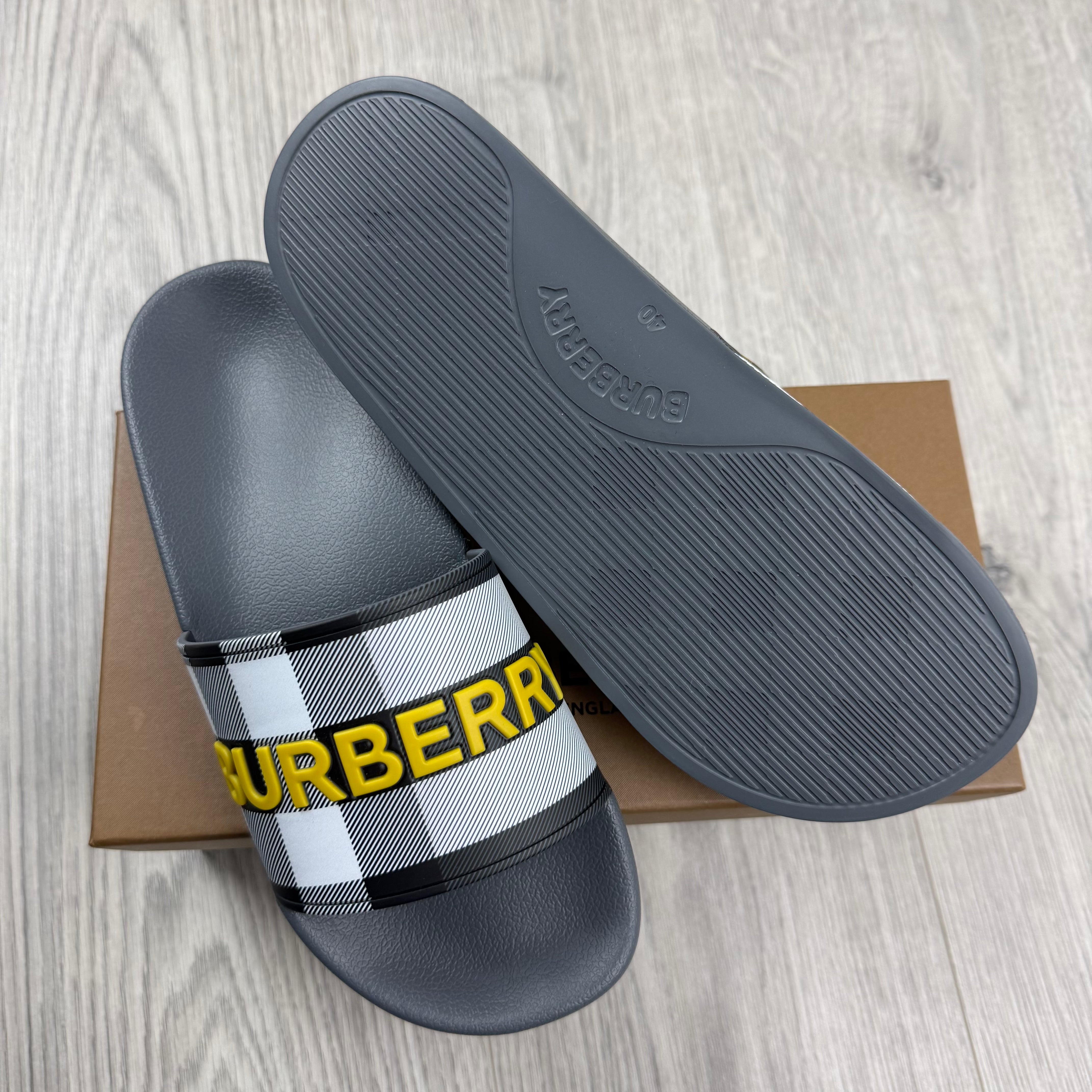 Burberry Furley Slides - Grey
