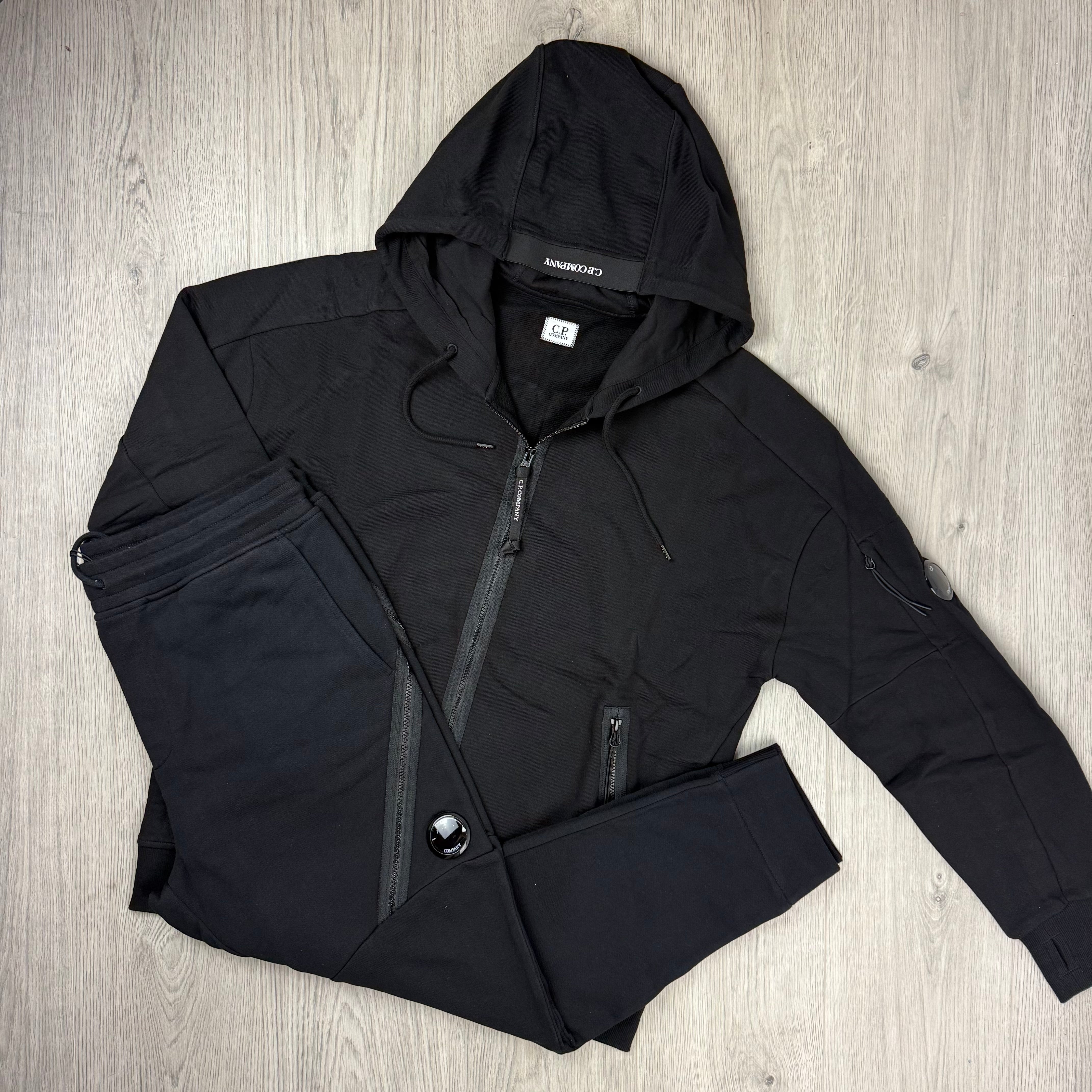 CP Company Raised Fleece Tracksuit - Black
