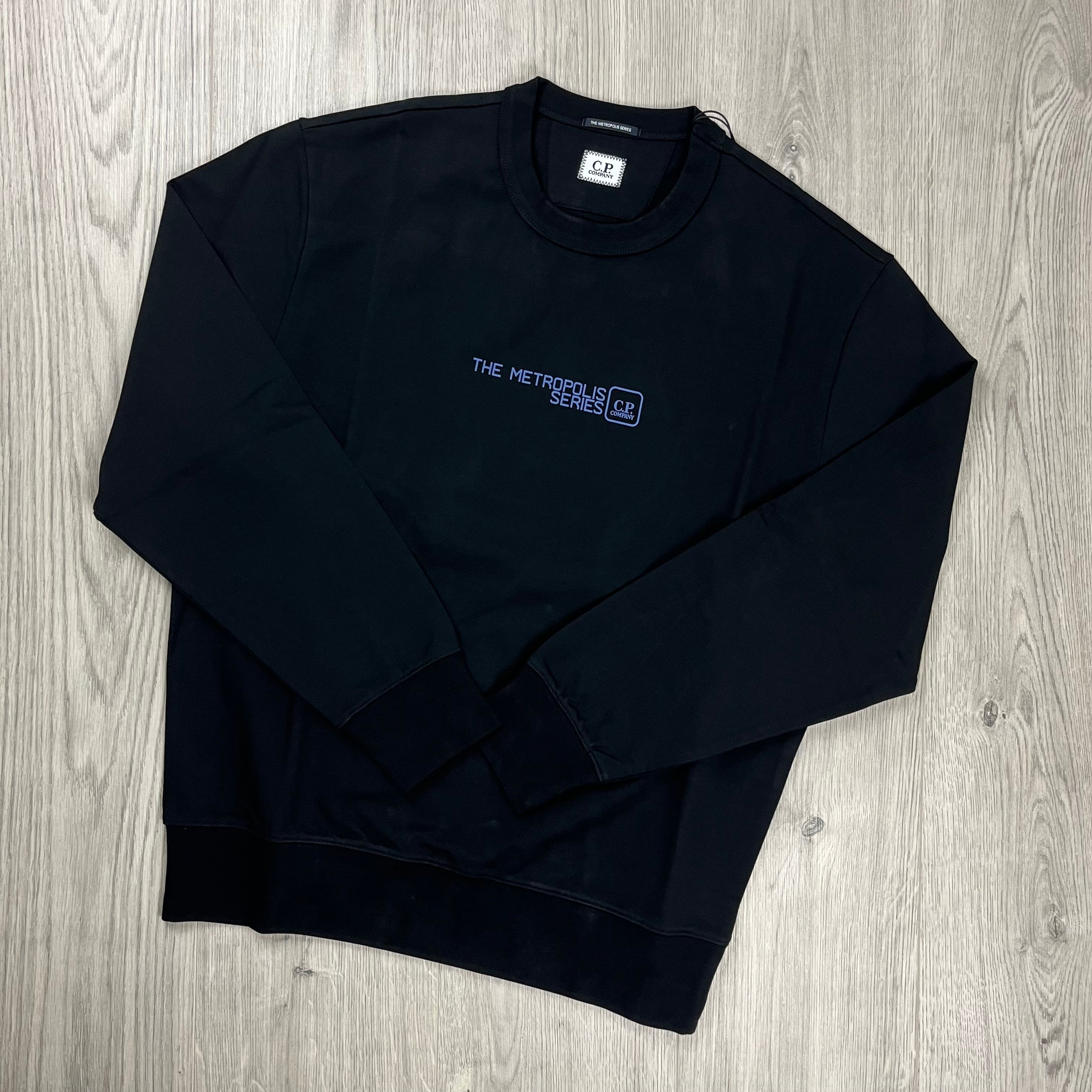 CP Company Metropolis Sweatshirt in Black. On sale at Open Attire.