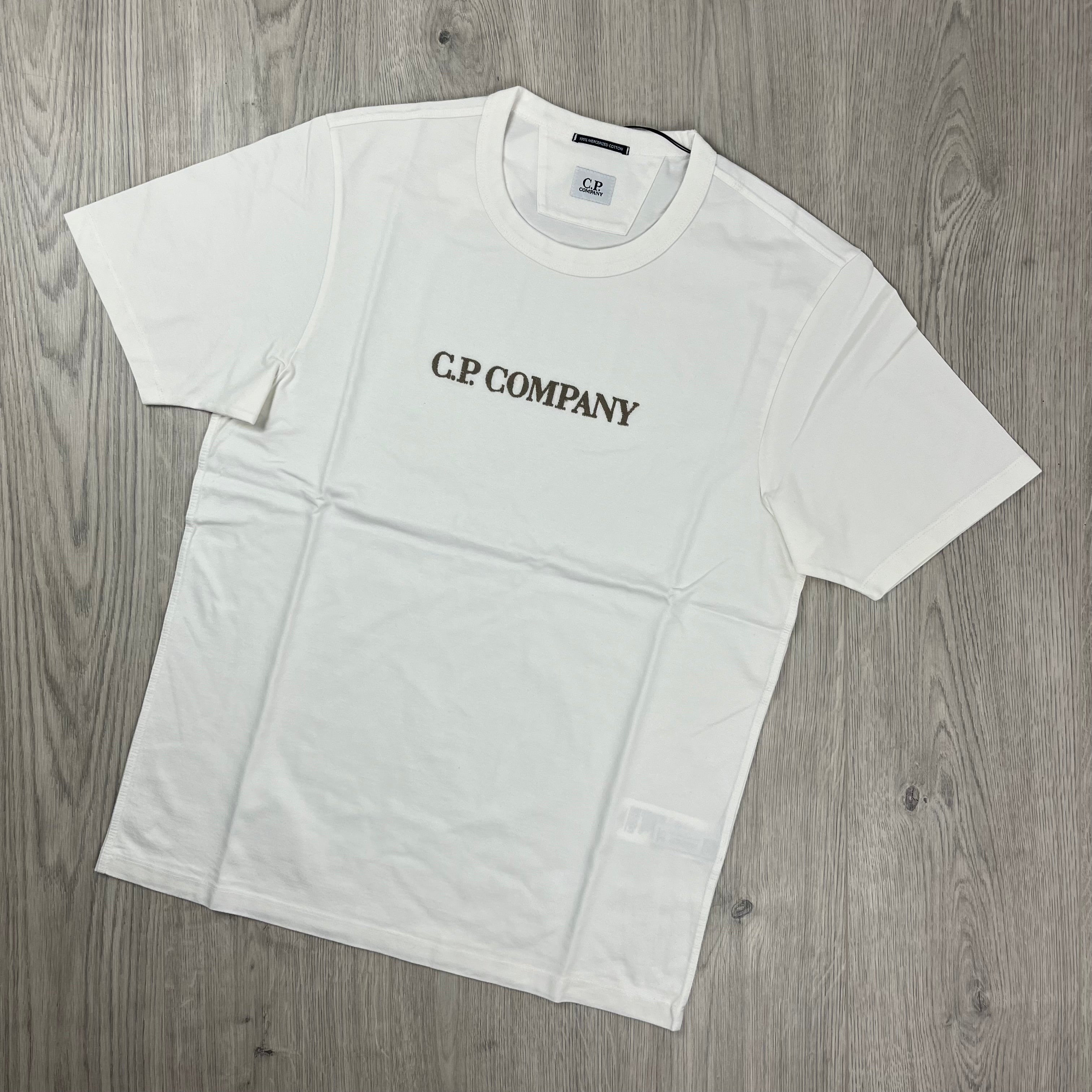 CP Company 30/2 Mercerized T-shirt in Gauze White. On sale at Open Attire.