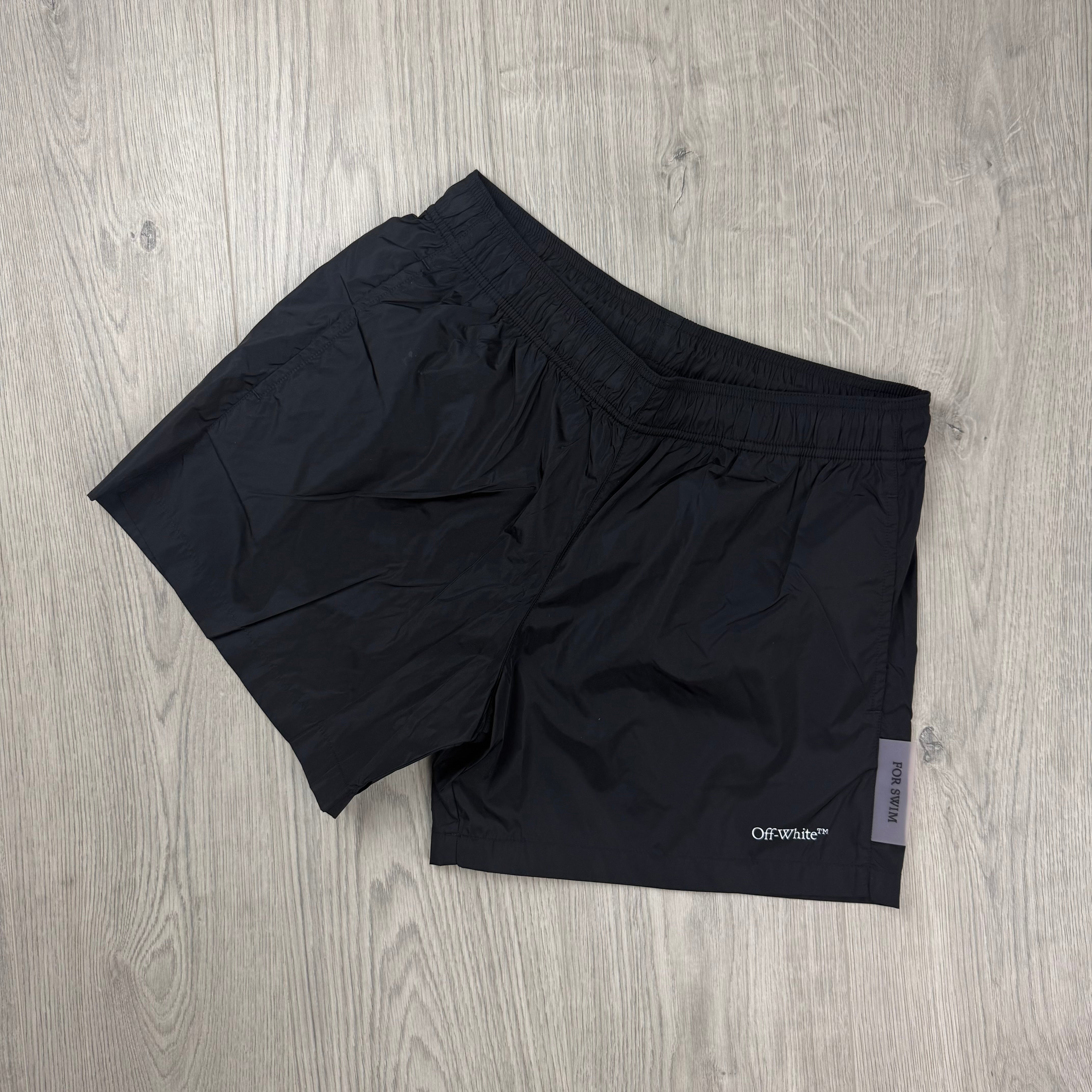 Off-White Tab Swim Shorts - Black