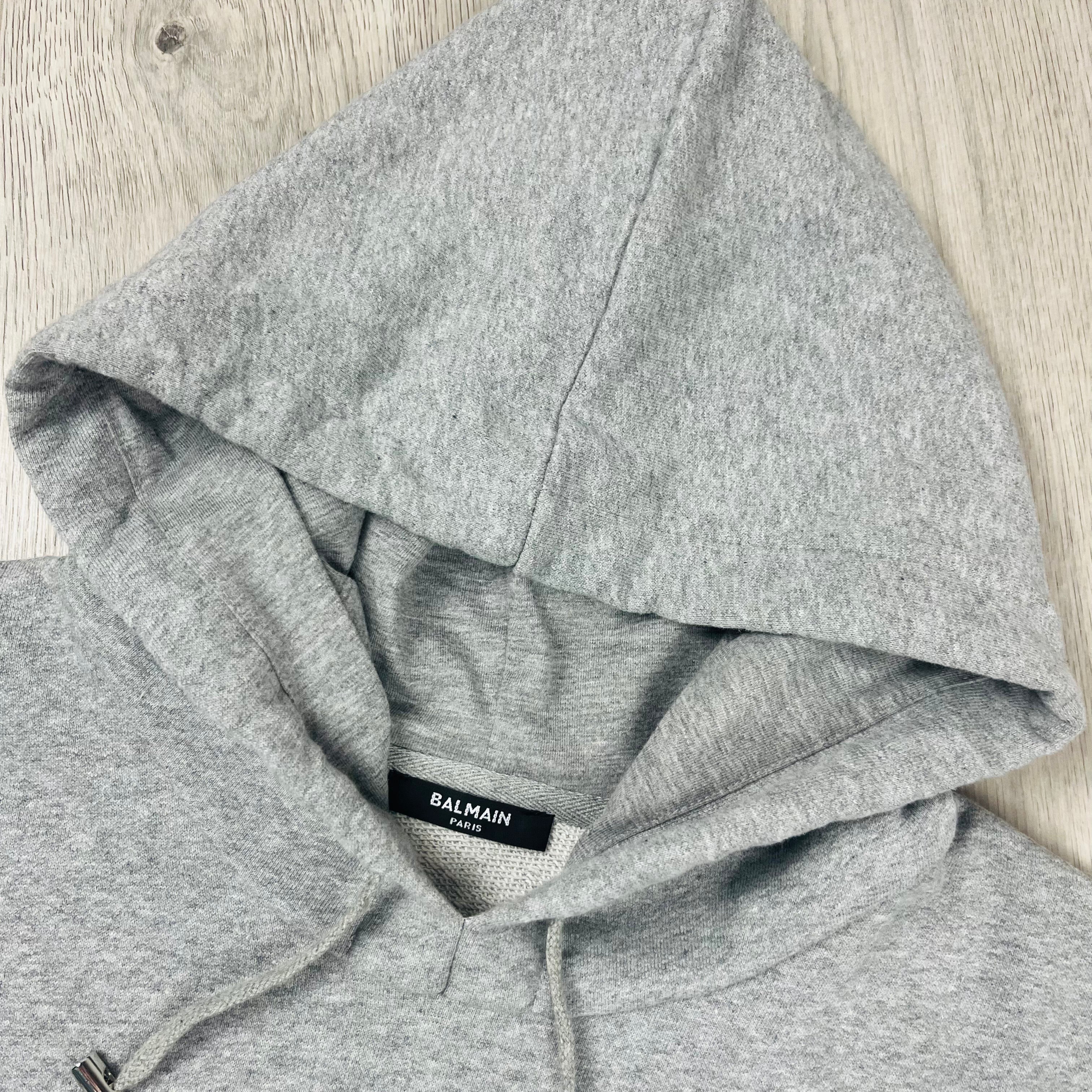 Balmain Embossed Hoodie - Grey