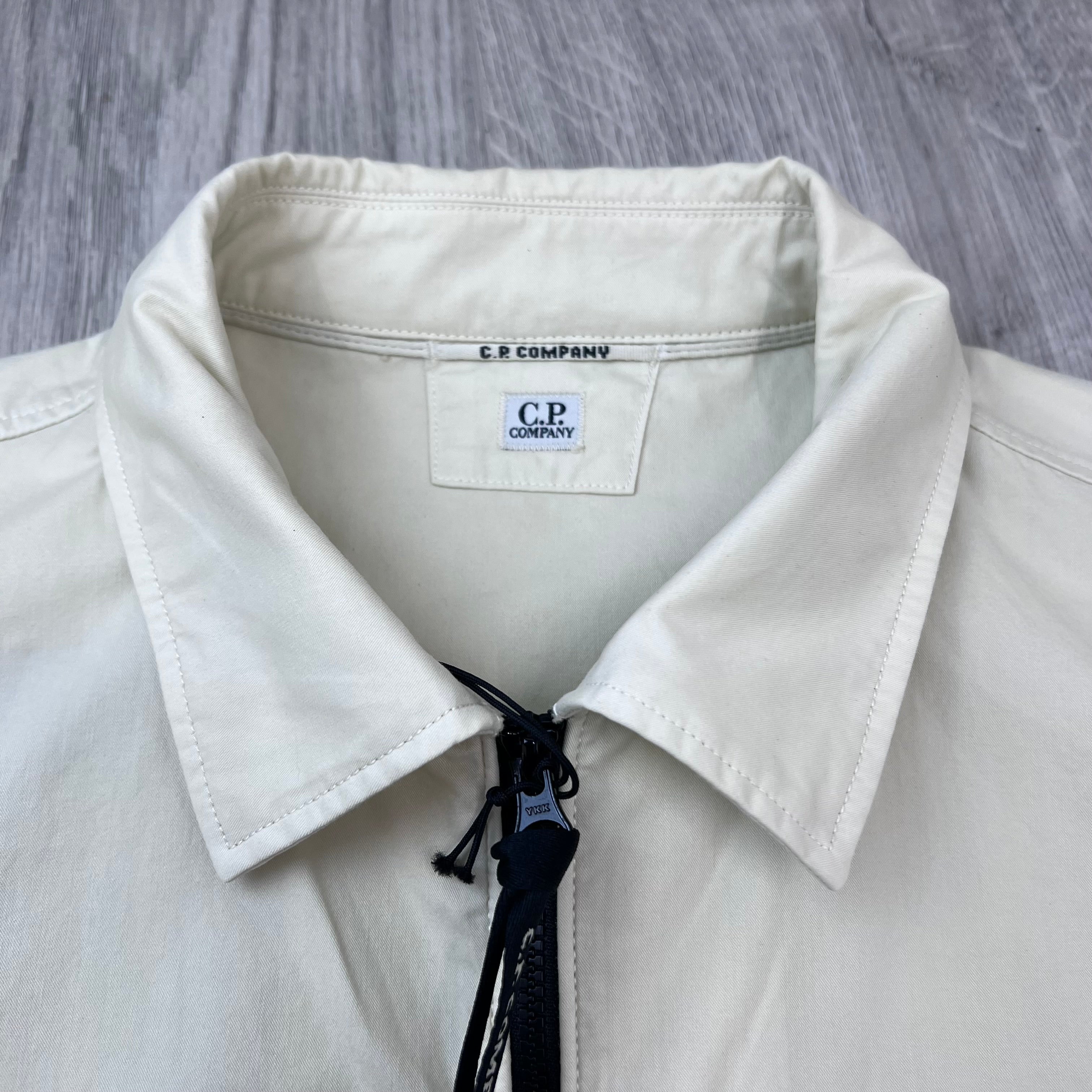 CP Company Zip Overshirt - Silver Birch