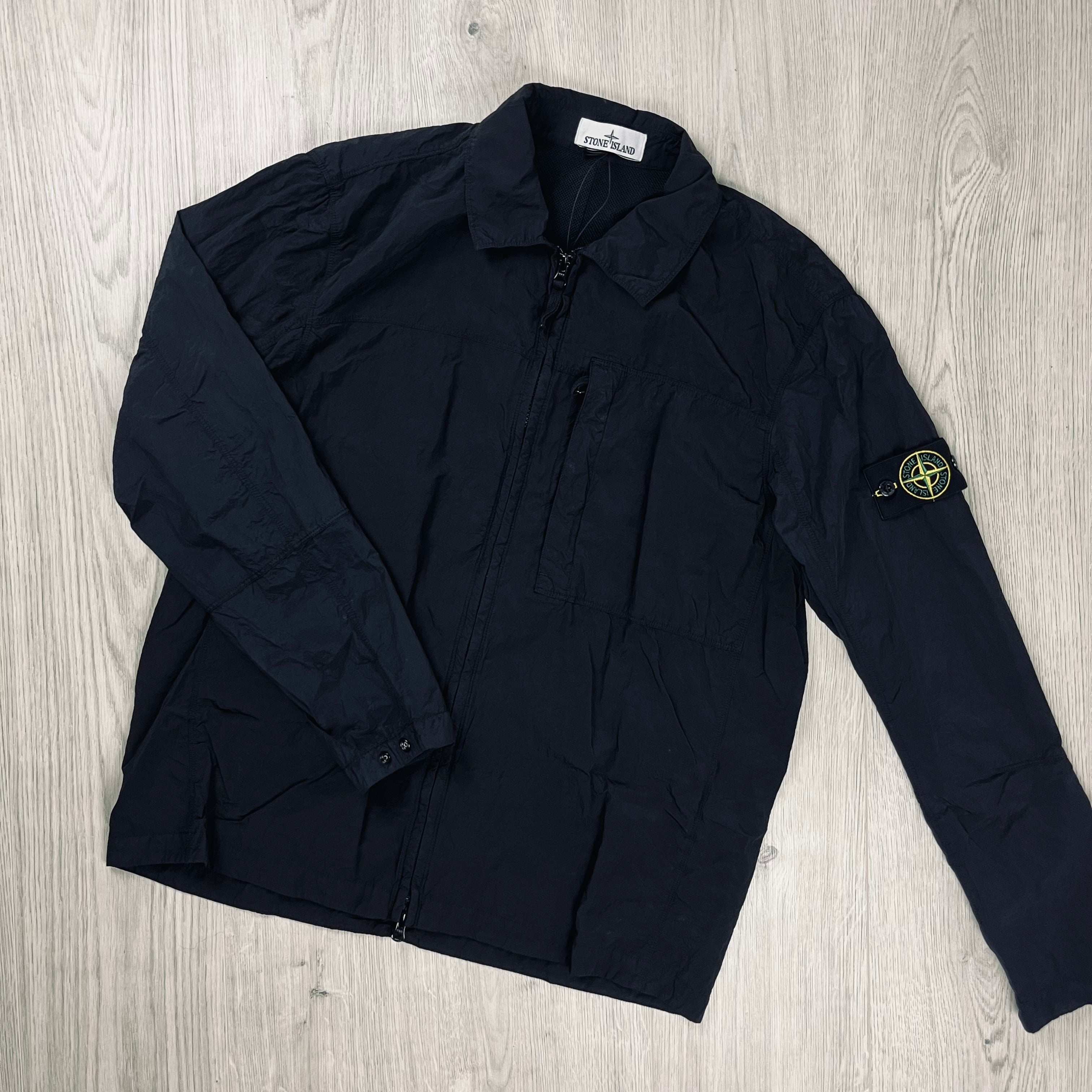 Stone Island Nylon Metal Overshirt in Black. On sale at Open Attire.