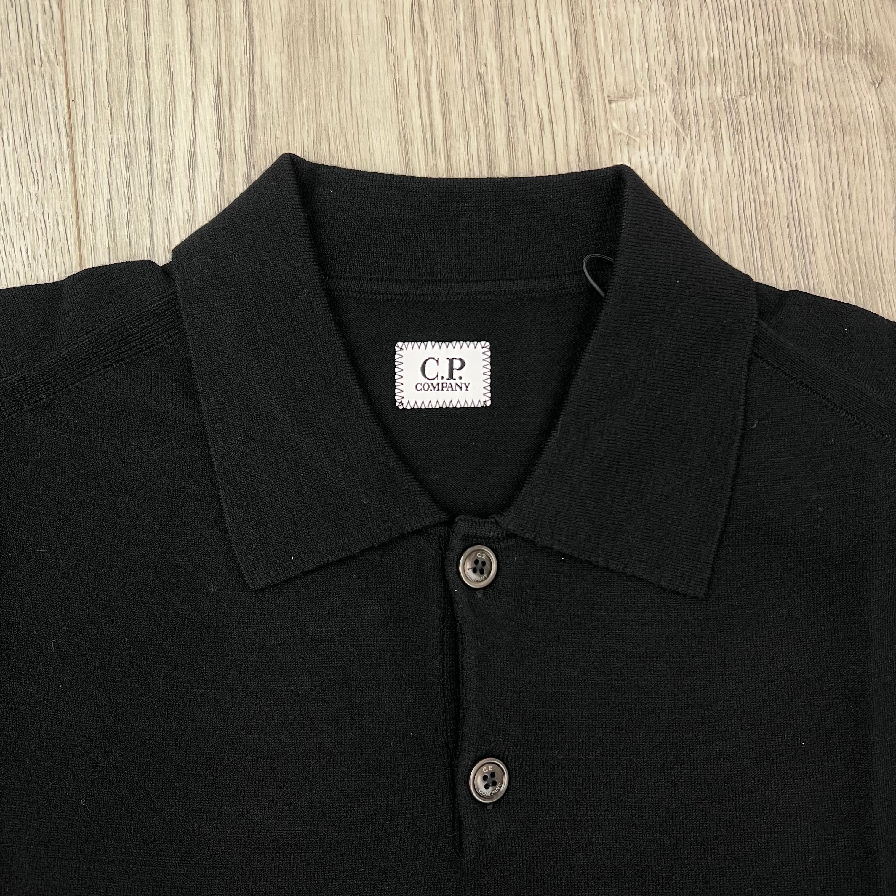 CP Company Knit Polo Sweatshirt - Black