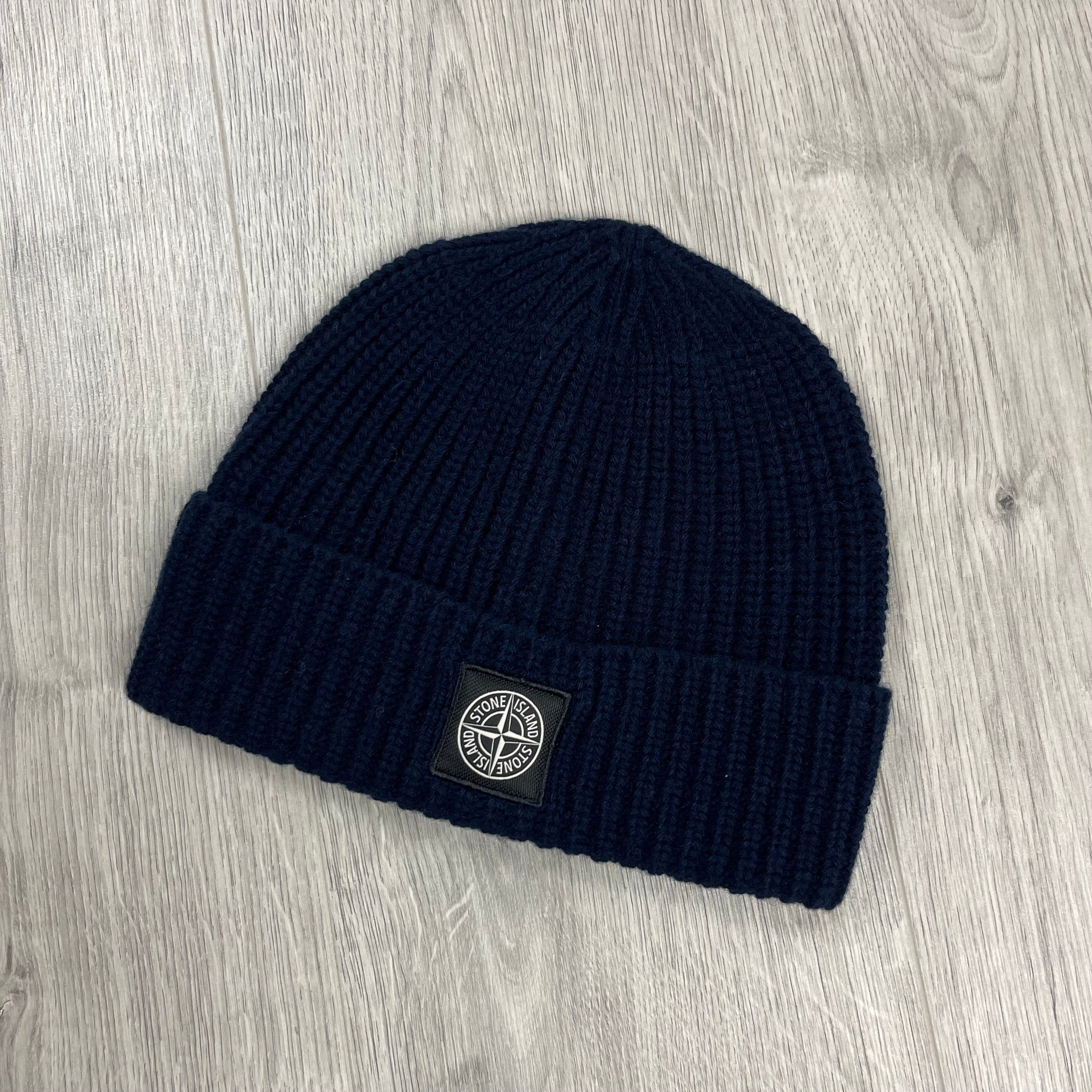 Stone Island Wool Beanie in Sage Green. On sale at Open Attire.