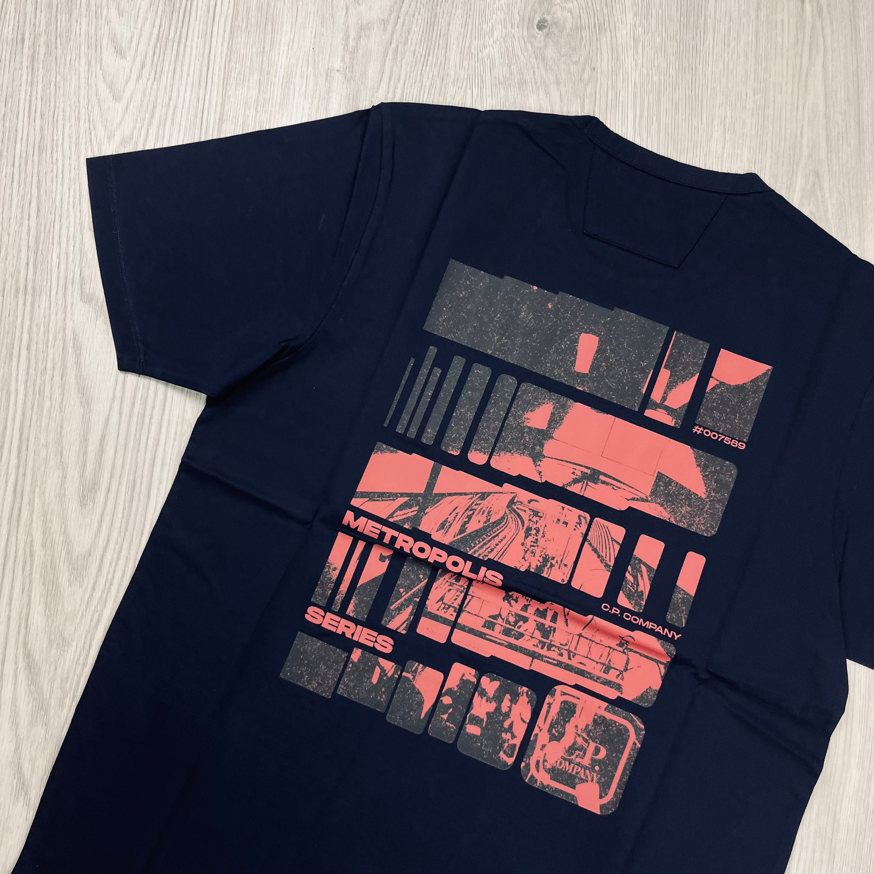 CP Company Metropolis T-shirt in Sky Captain Blue. On sale at Open Attire.