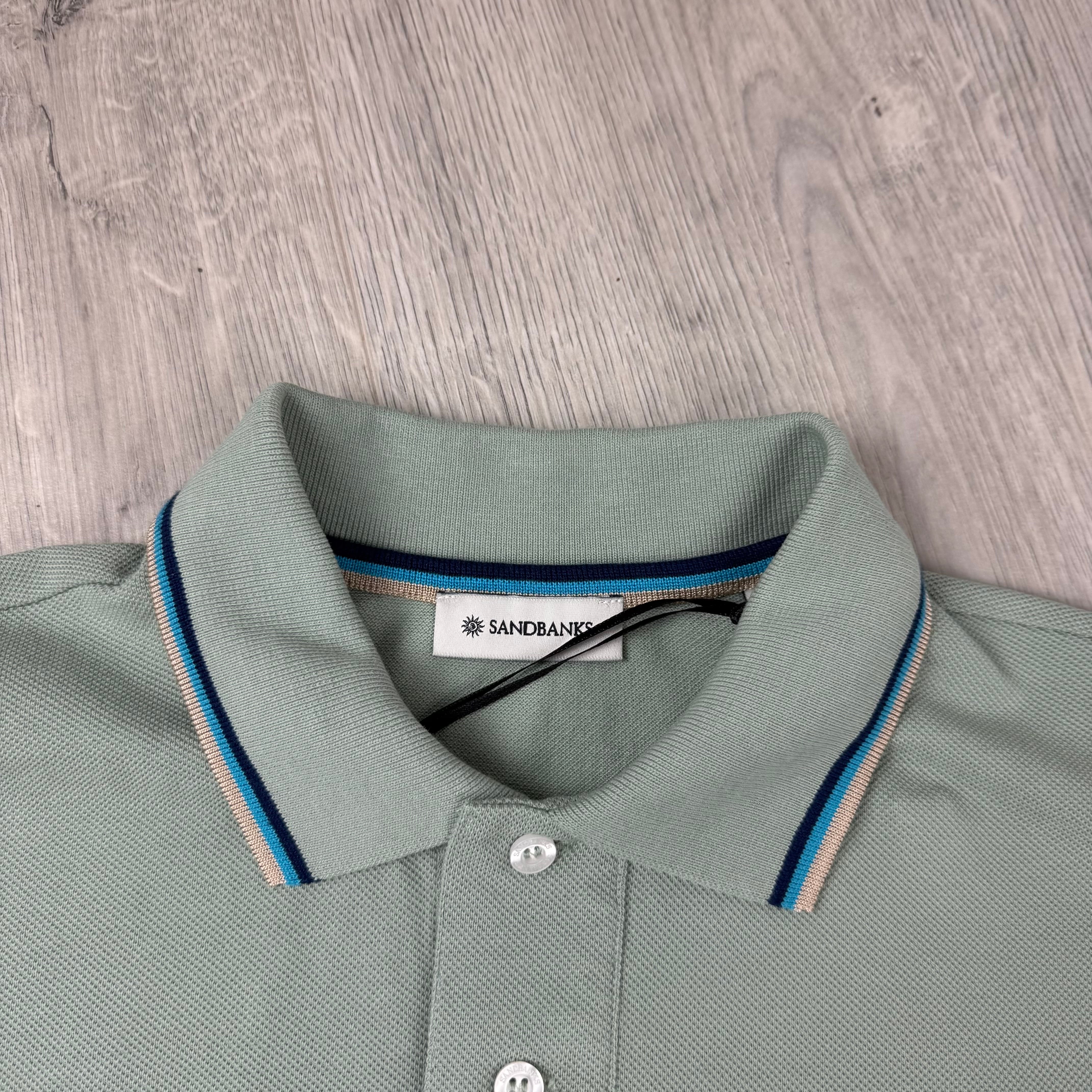 Sandbanks Badge Logo Polo Shirt - Sage