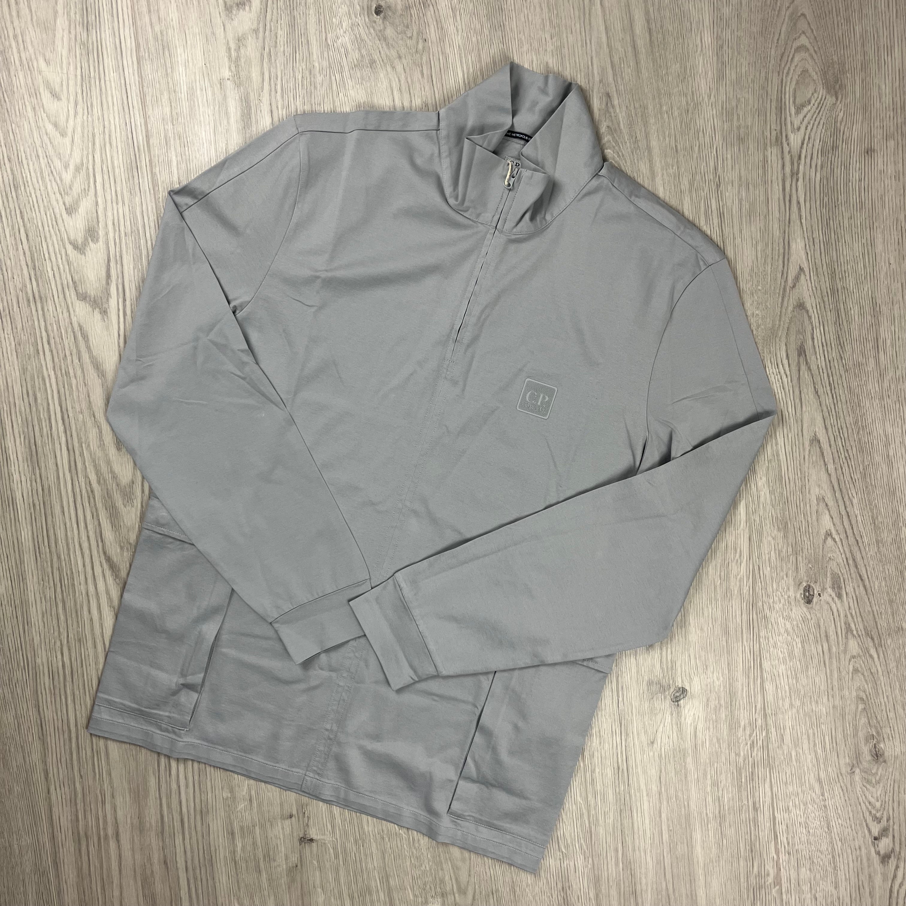 CP Company Metropolis Zip Sweatshirt in Harbour Mist. On sale at Open Attire. 