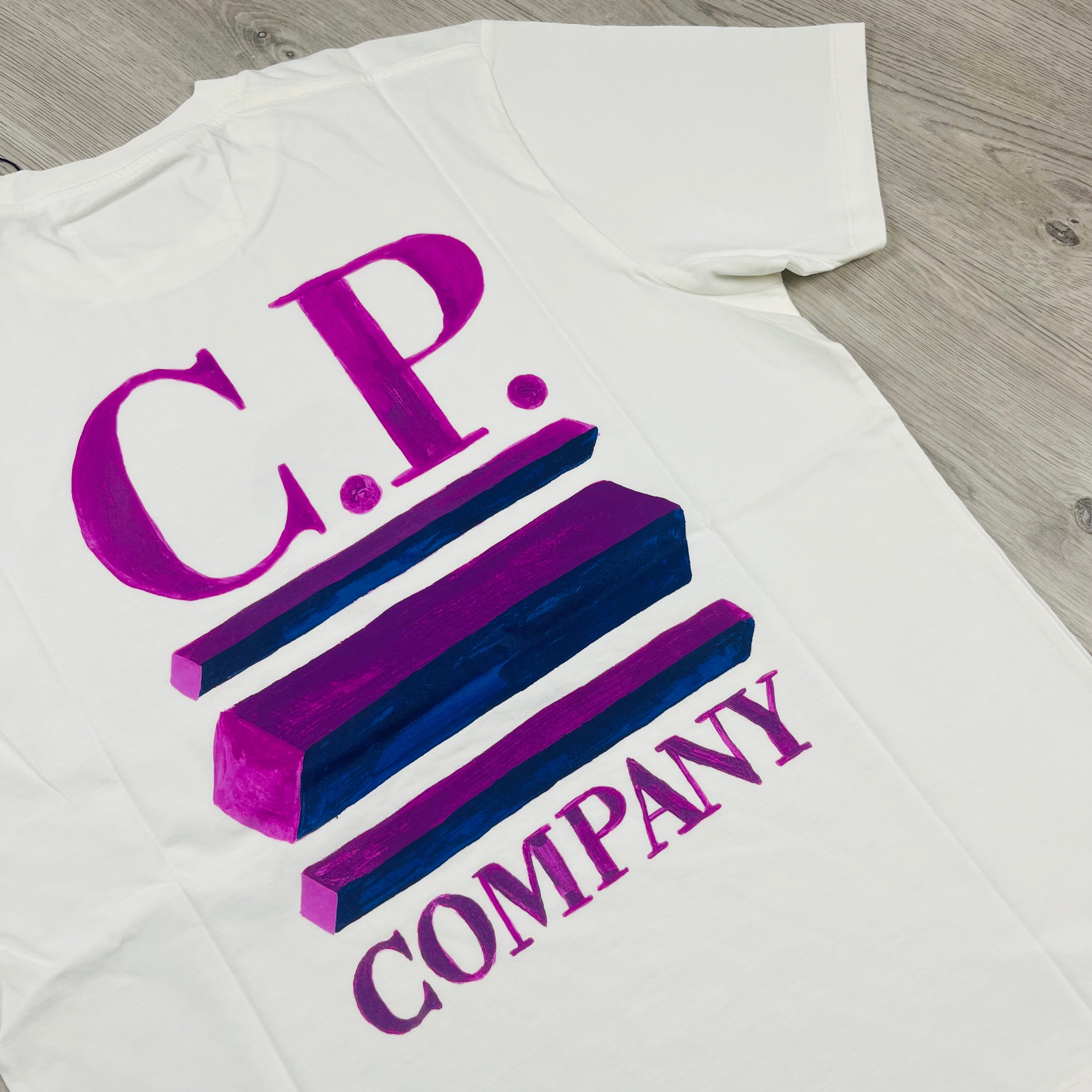 CP Company 30/1 Sailor T-shirt in Gauze White. On sale at Open Attire. 