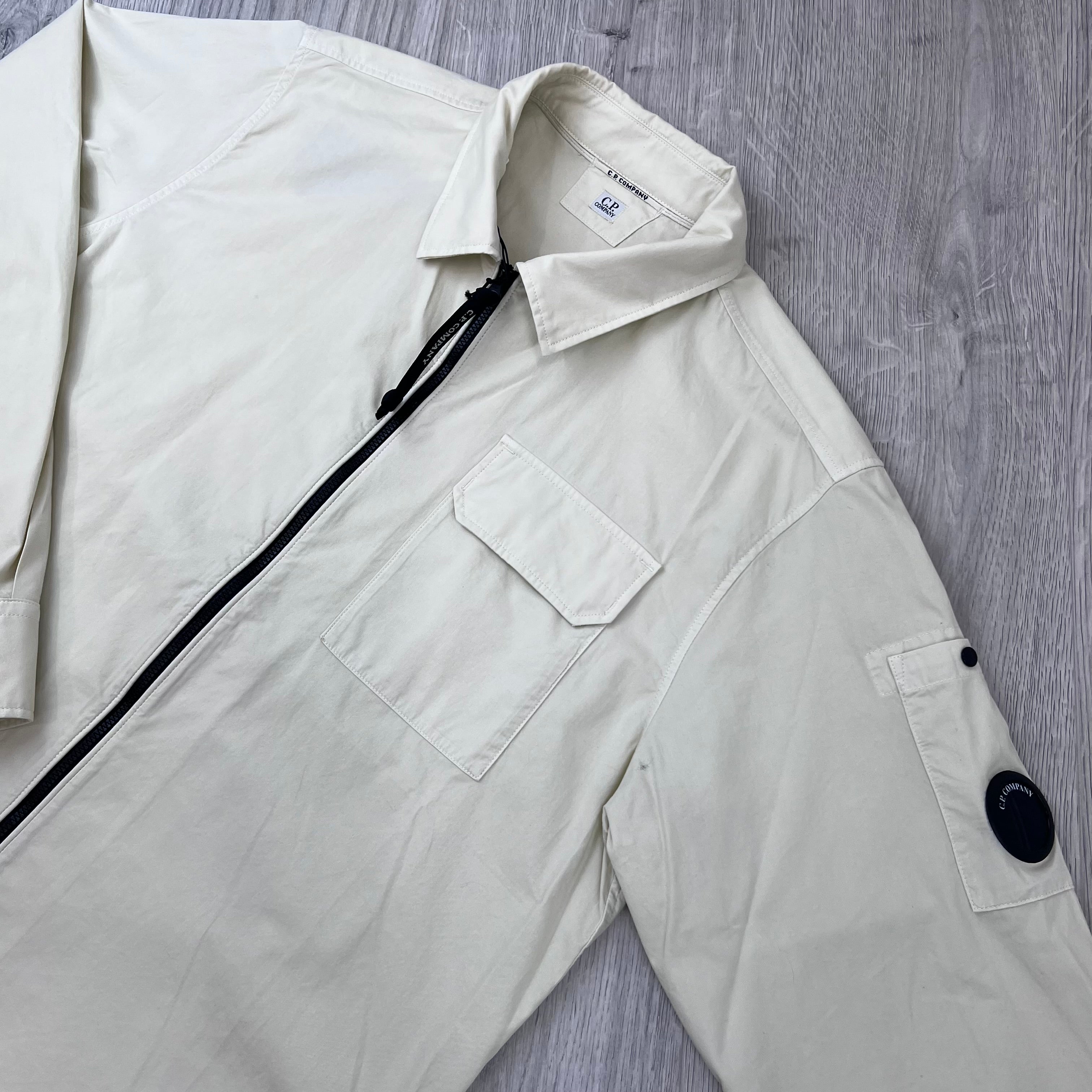 CP Company Zip Overshirt - Silver Birch