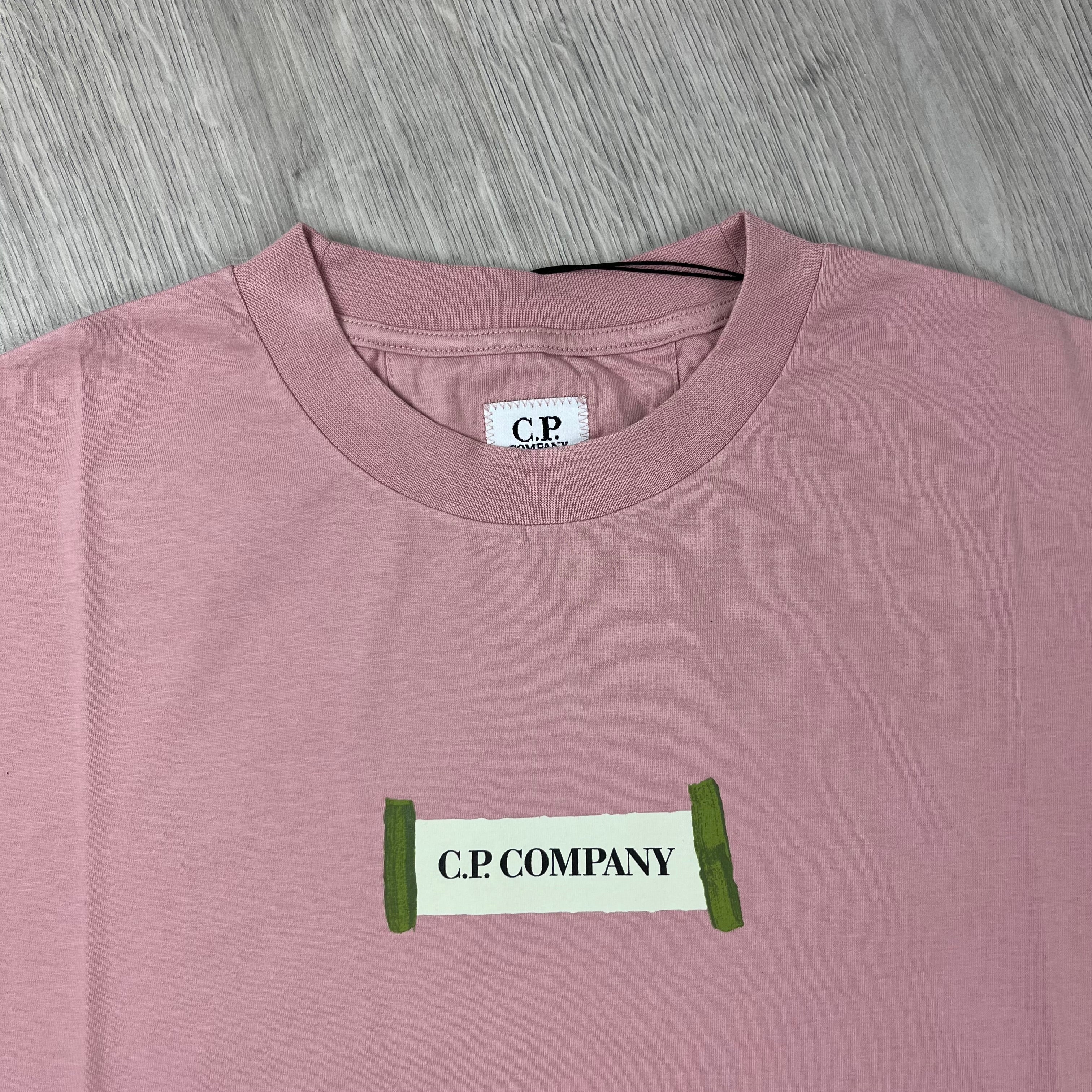 CP Company Blurred T-Shirt - Misty Rose
