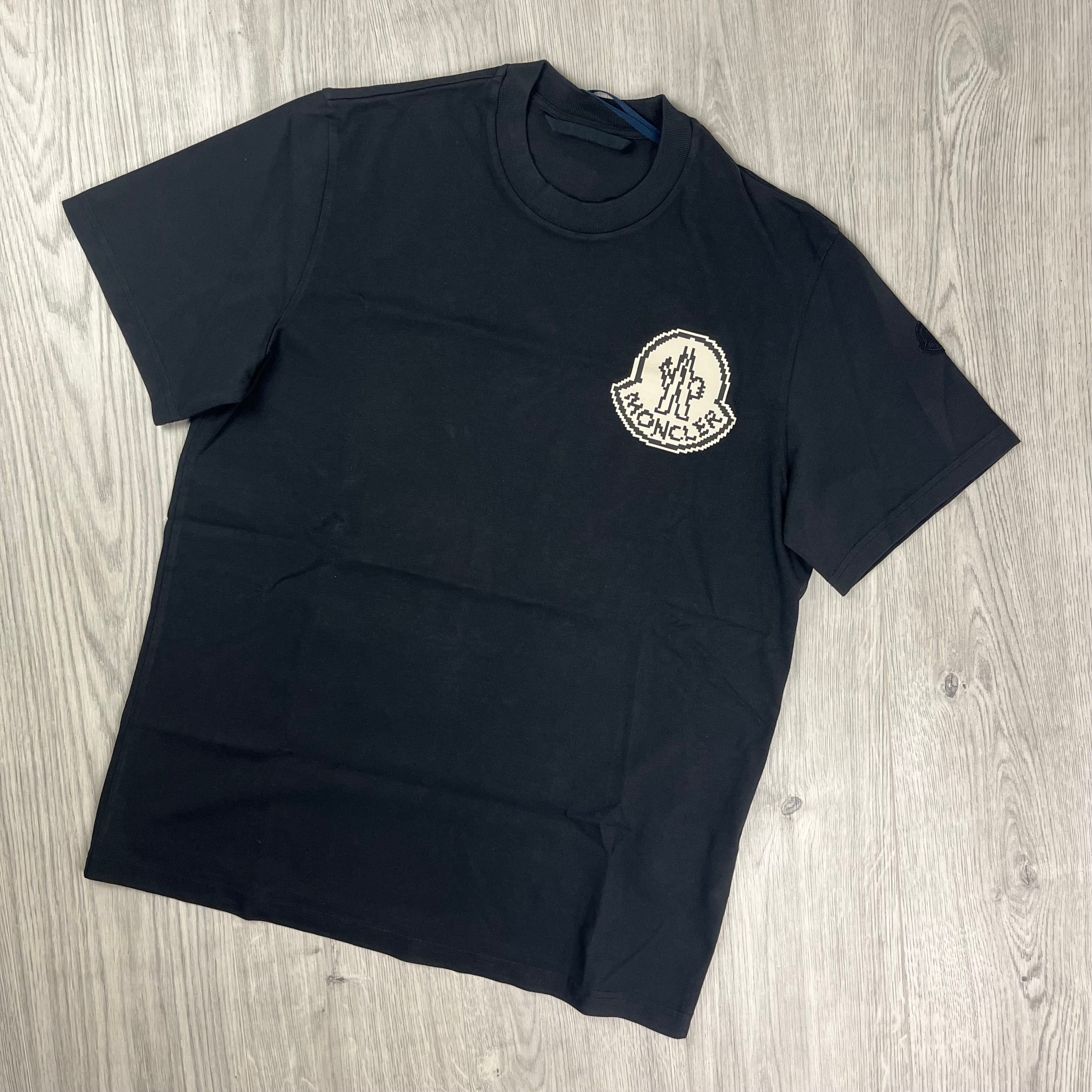 Moncler Pixelated T-shirt in Black. On sale at Open Attire.