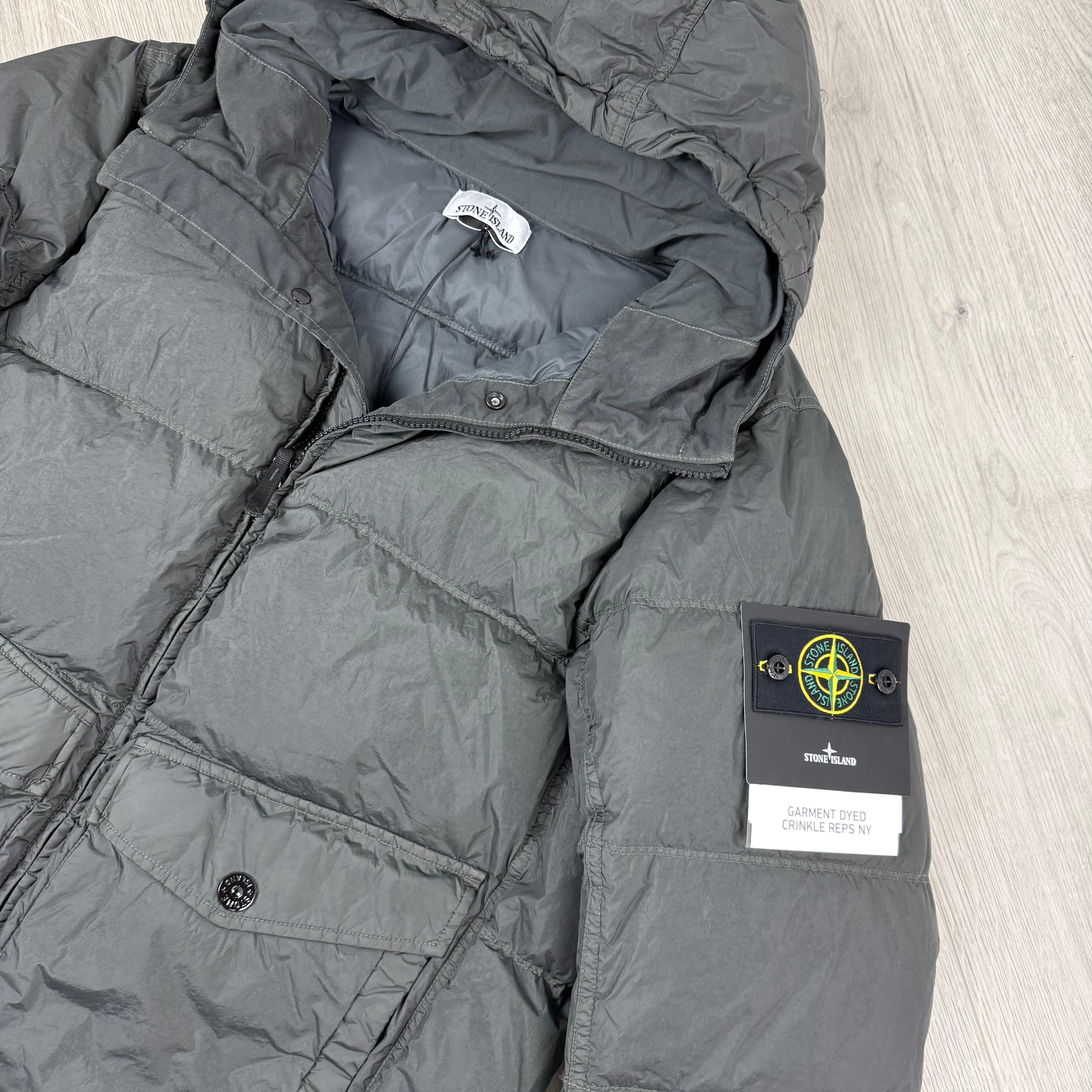 Stone Island Crinkle Reps Down Jacket - Lead Grey