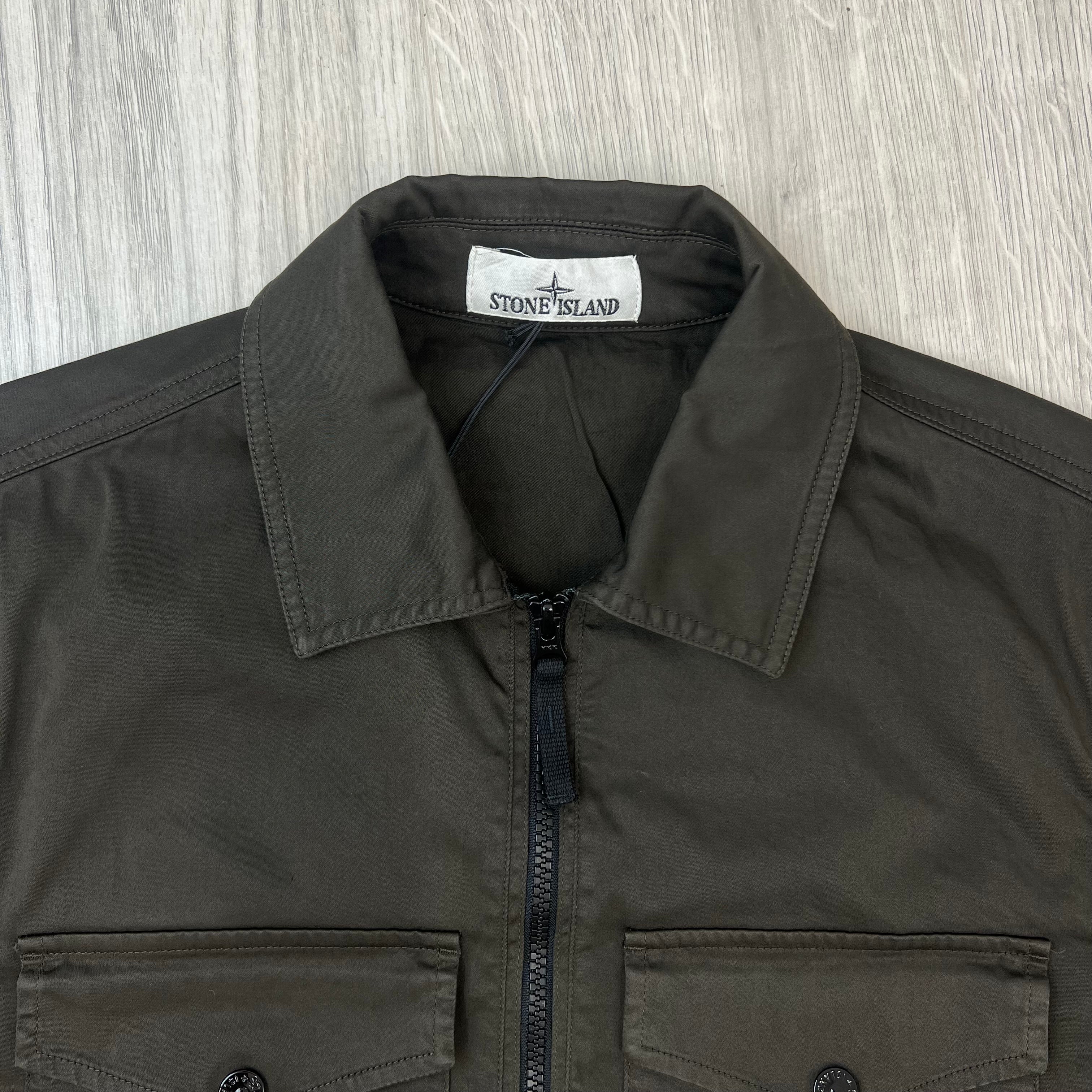 Stone Island Zip Overshirt - Coal Grey