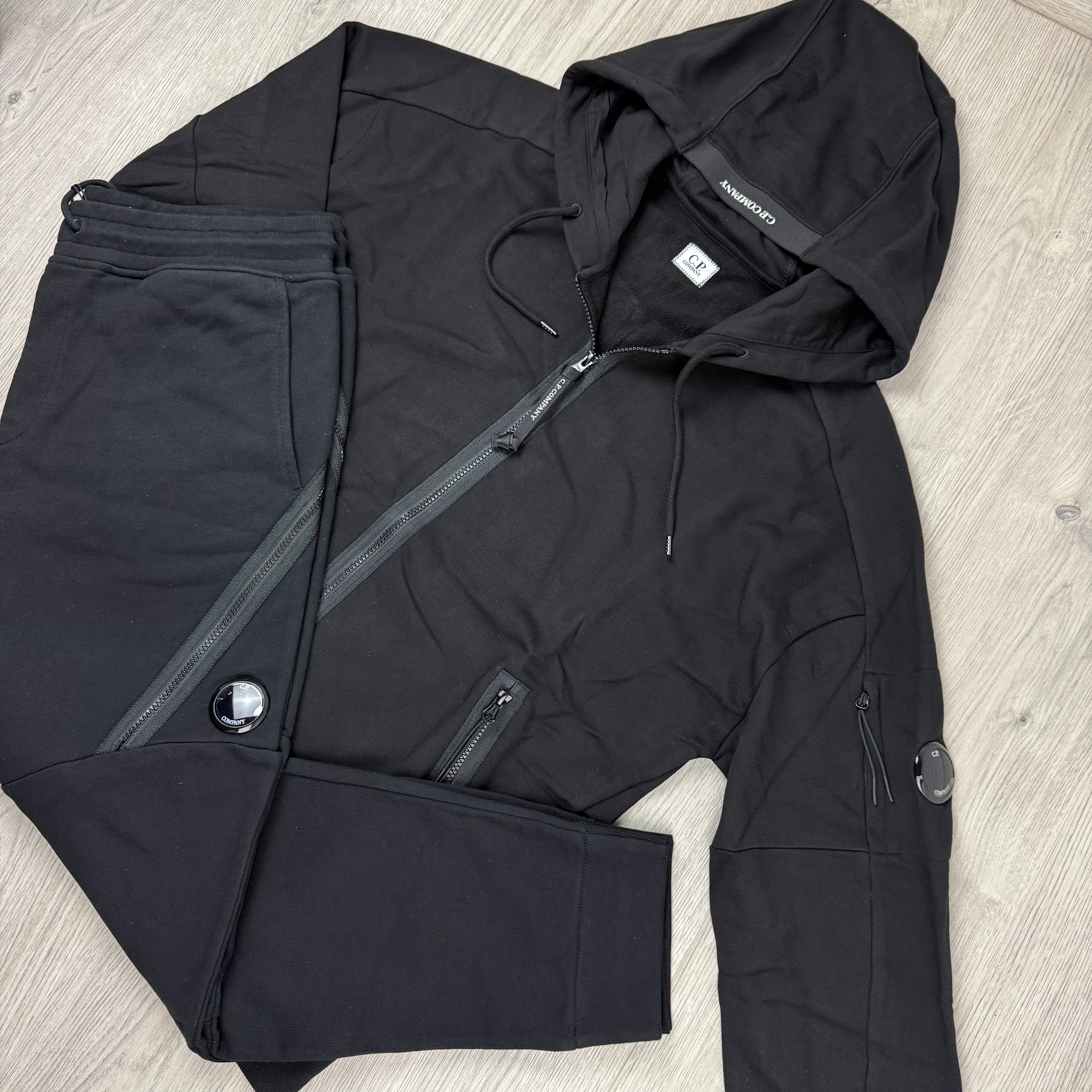 CP Company Raised Fleece Tracksuit - Black