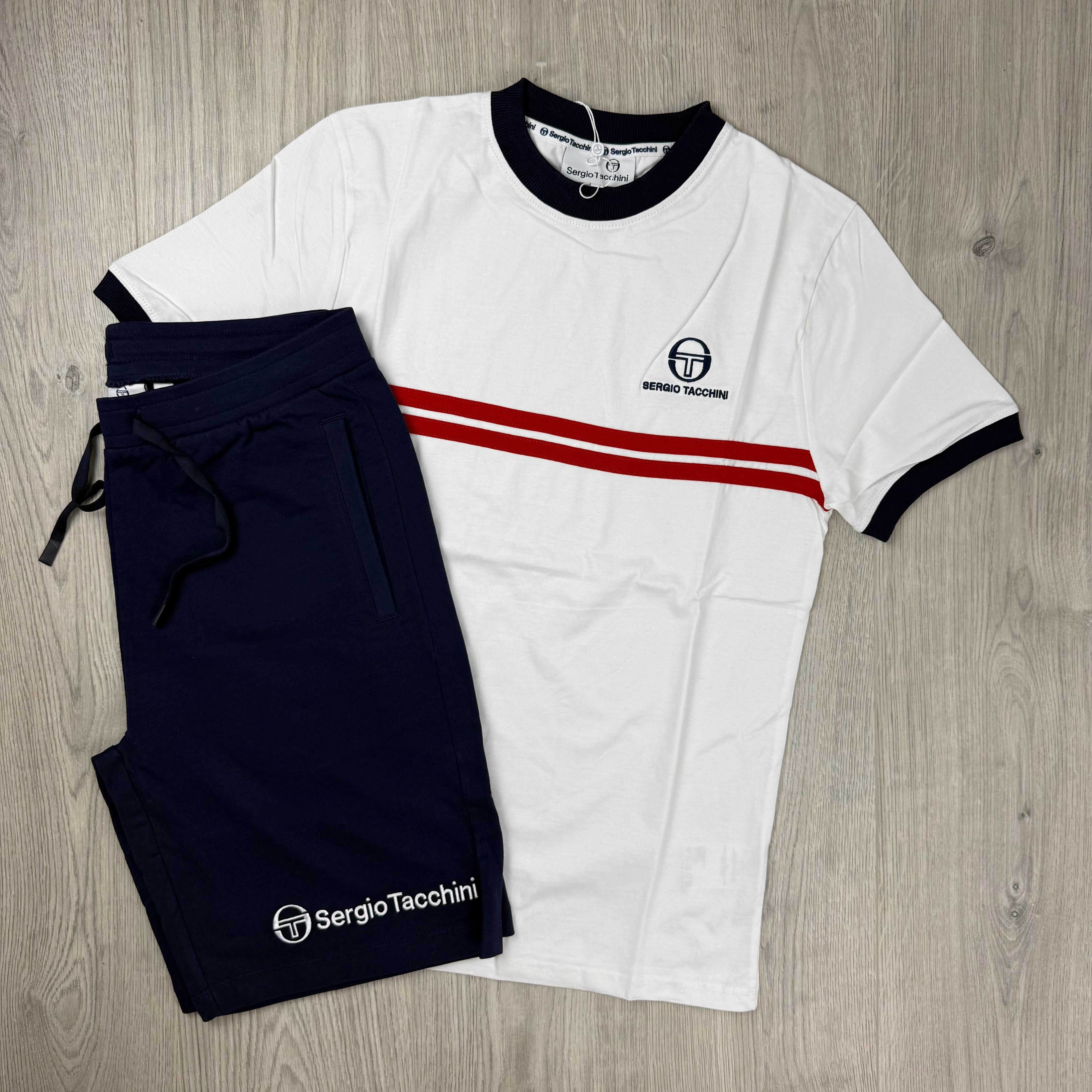 Sergio Tacchini 'Supermac' Set - White/Navy