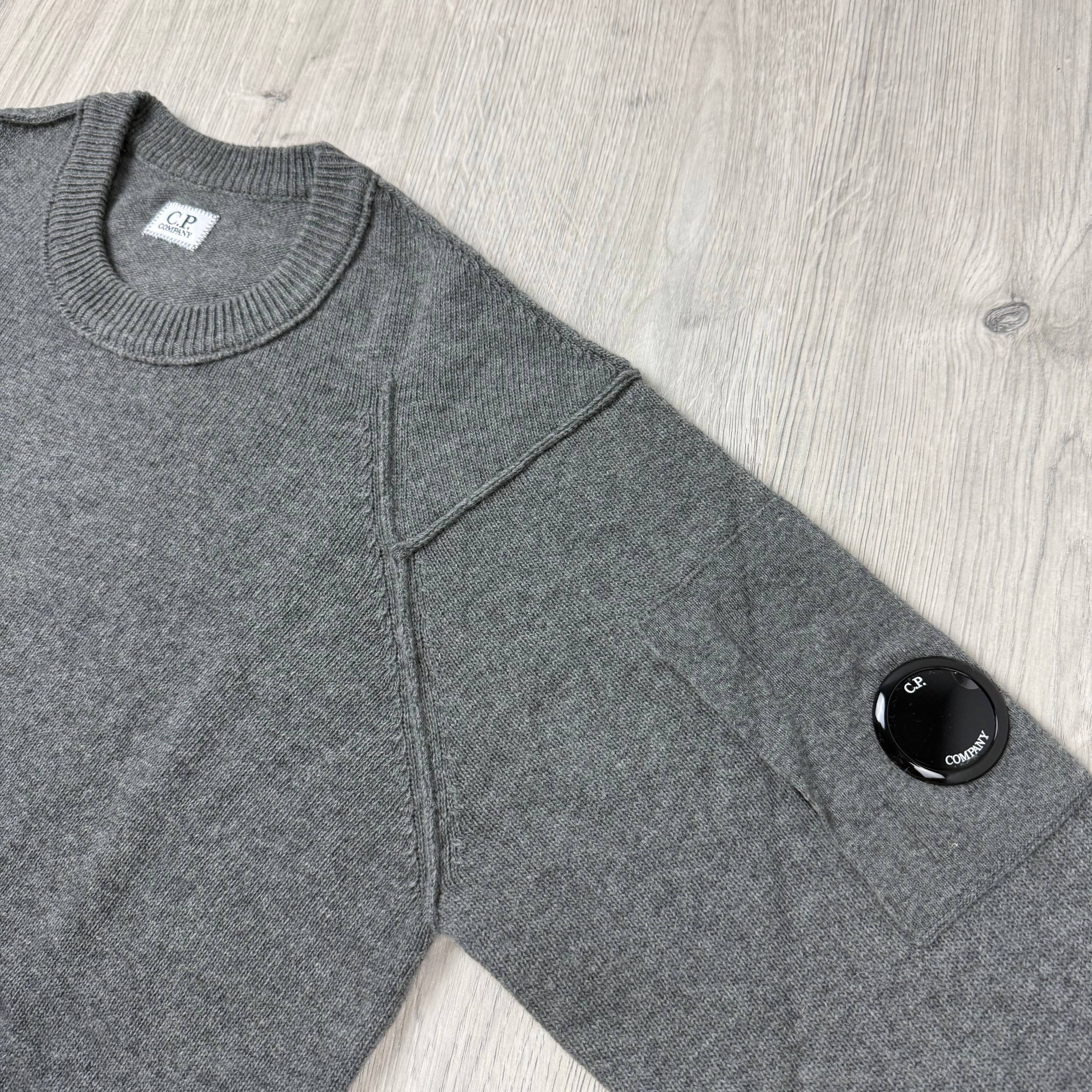 CP Company Lambswool Knit Sweatshirt - Gunmetal