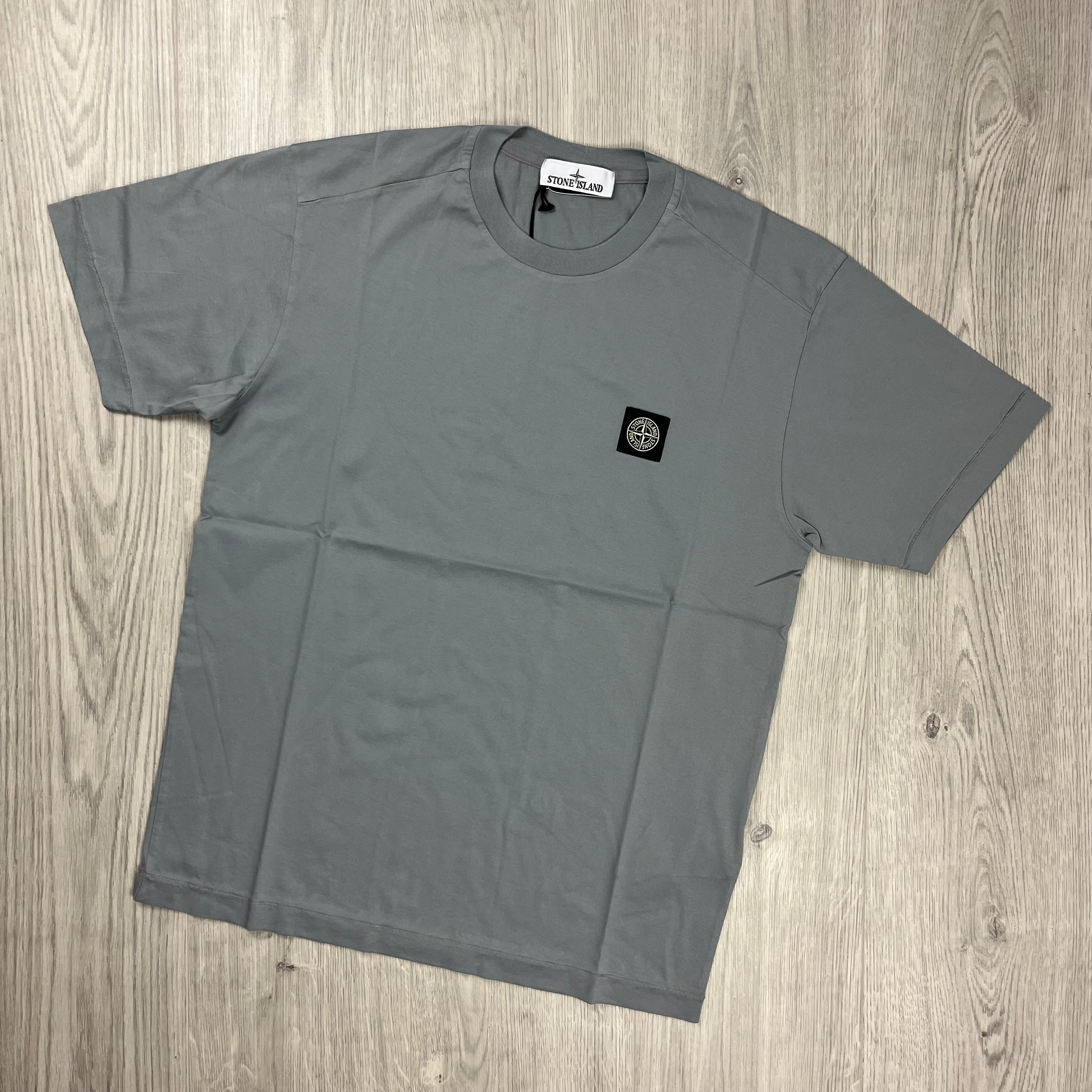 Stone Island Patch T-shirt in Green Grey. On sale at Open Attire.