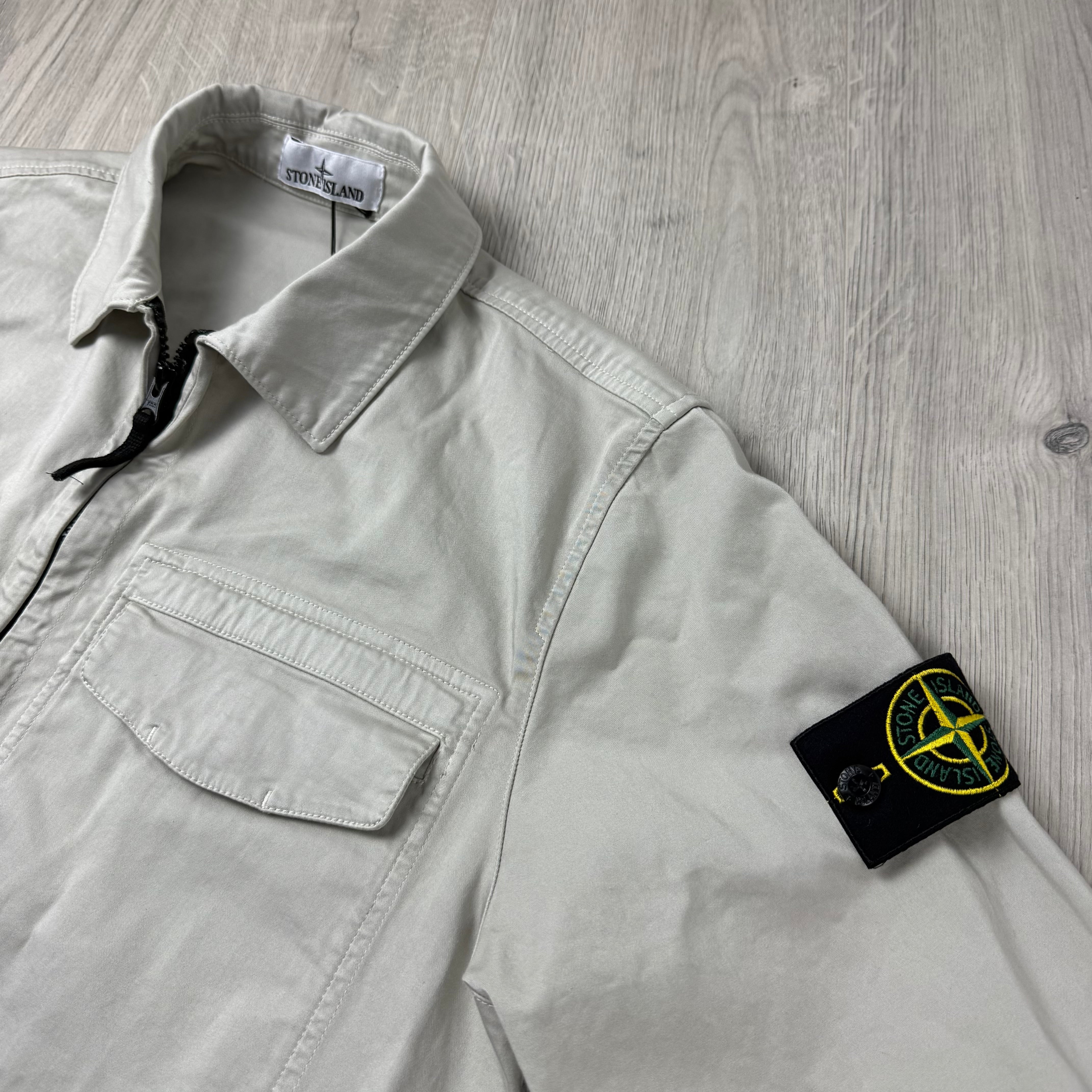 Stone Island Zip Overshirt - Pearl Grey