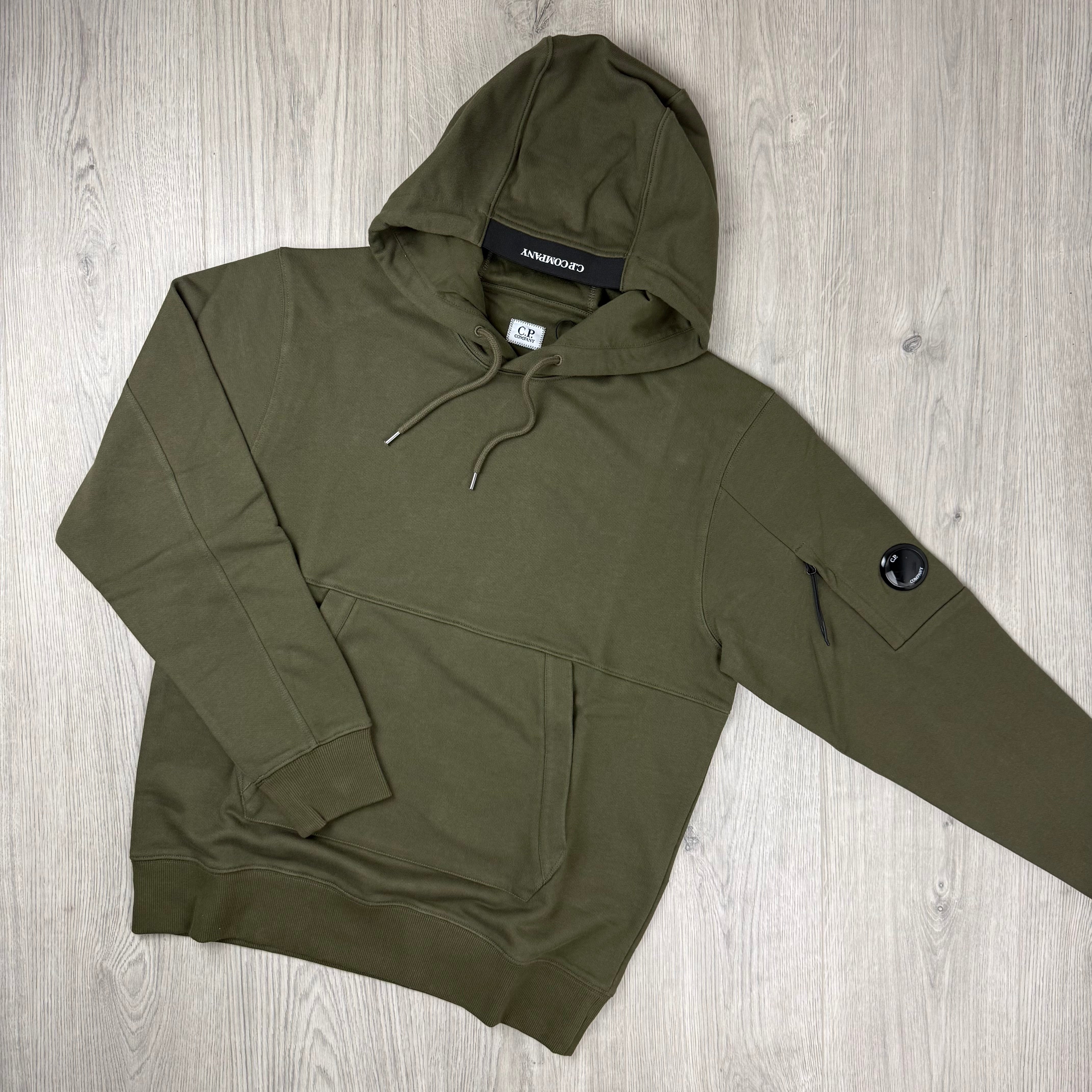 CP Company Raised Fleece Hoodie - Ivy Green