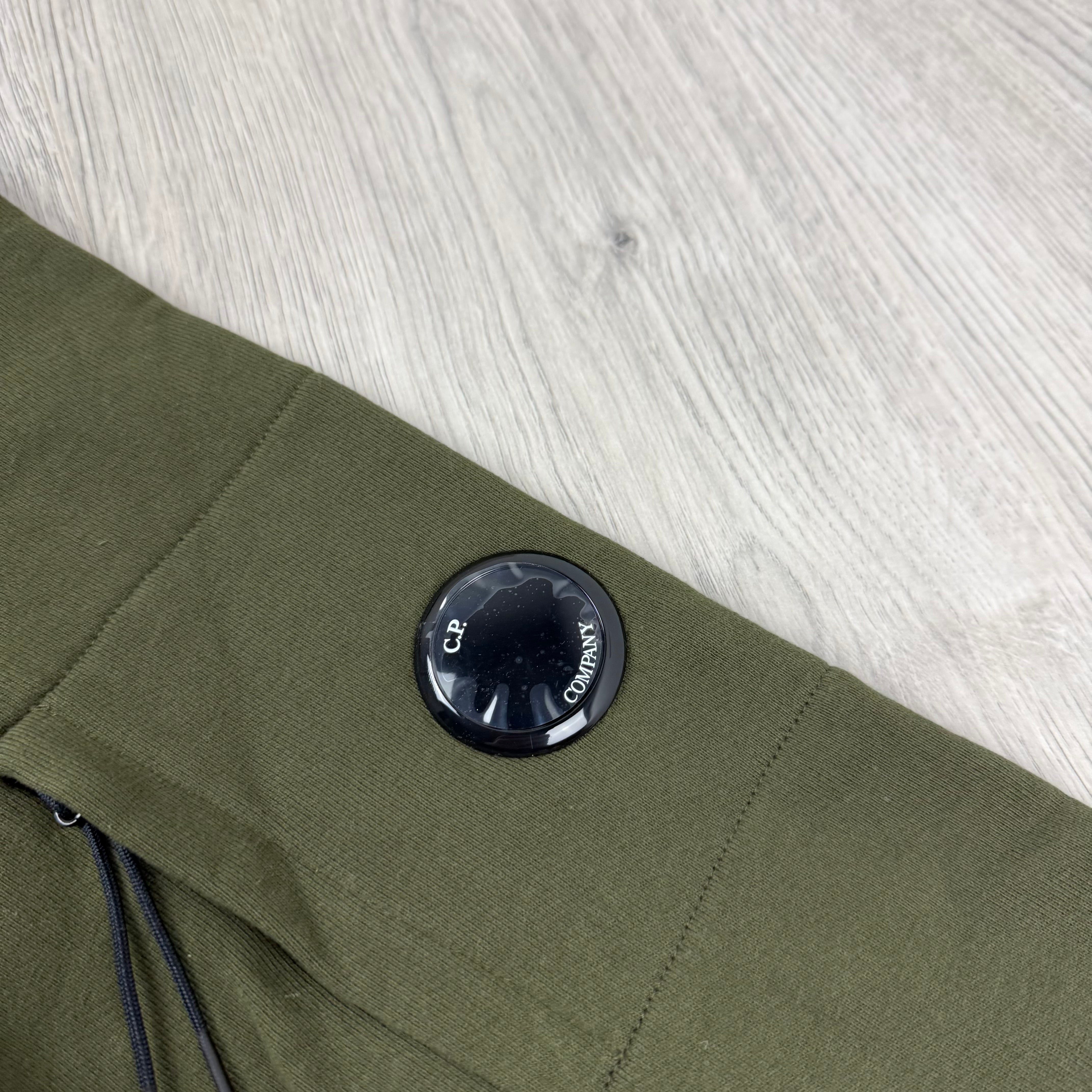 CP Company Raised Fleece Hoodie - Ivy Green