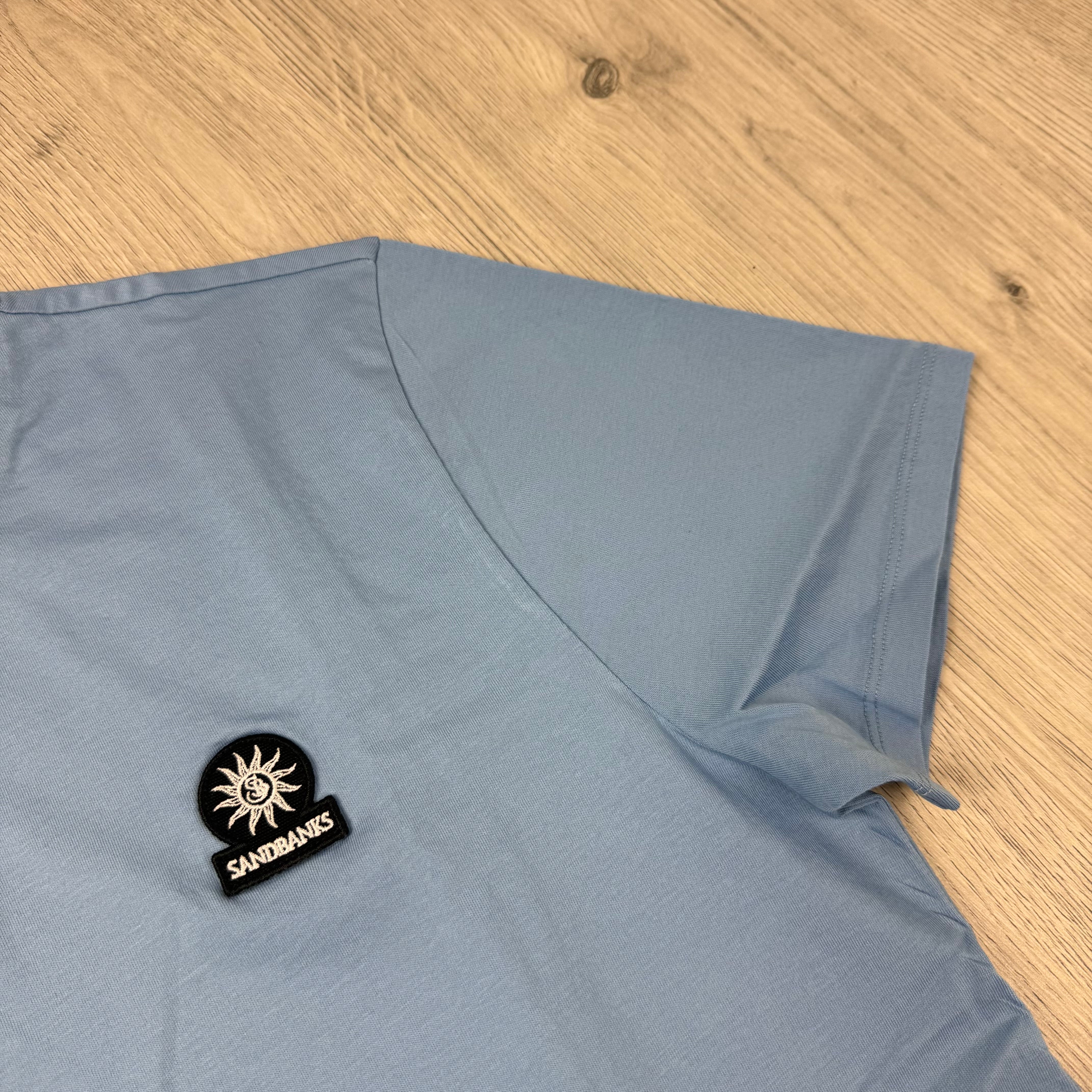 Sandbanks Badge Logo T-Shirt - Dusty Blue