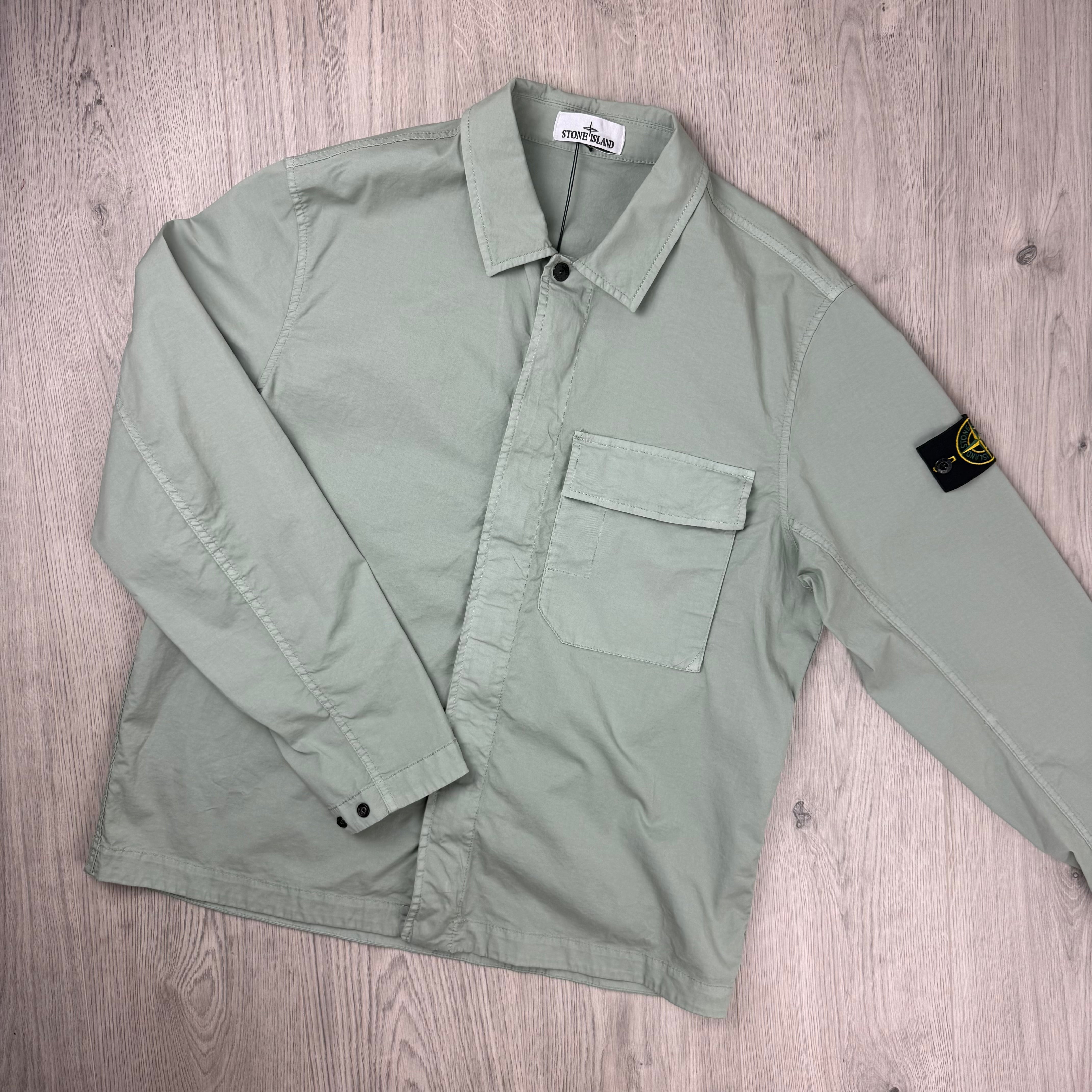 Stone Island Zip Overshirt - Sage